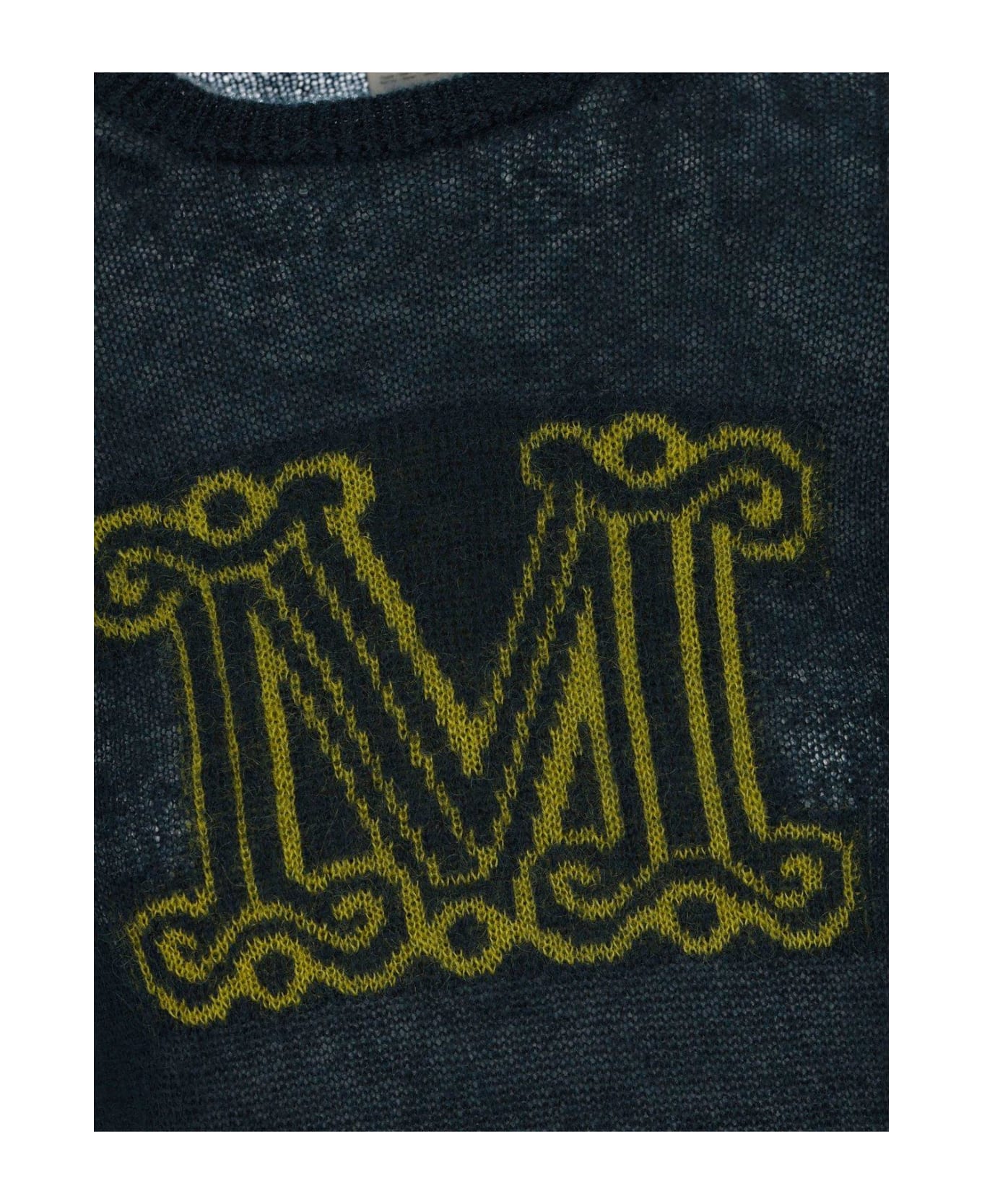 Max Mara Logo Intarsia Crewneck Sweater - Verde scuro