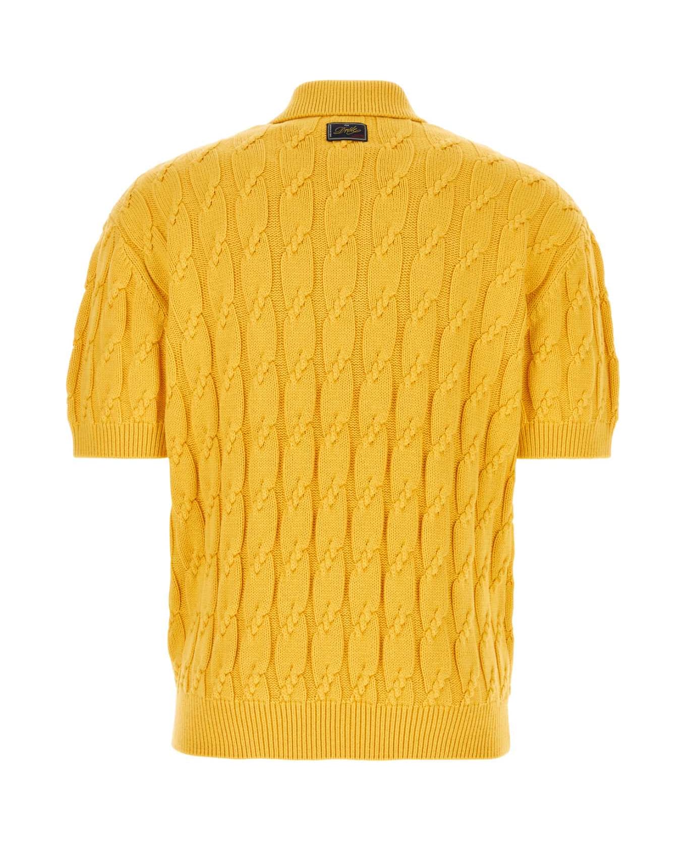 Drôle de Monsieur Yellow Cotton Blend Polo Shirt - YELLOW
