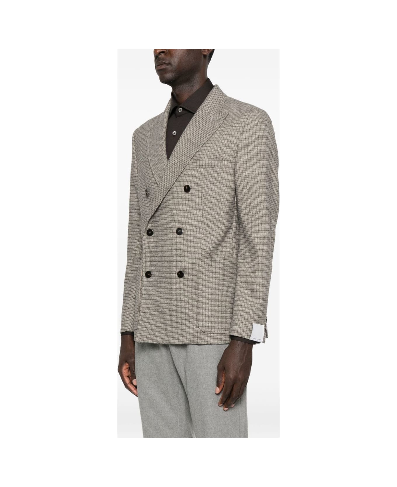 Paolo Pecora Double-breasted Wool Jacket - Beige