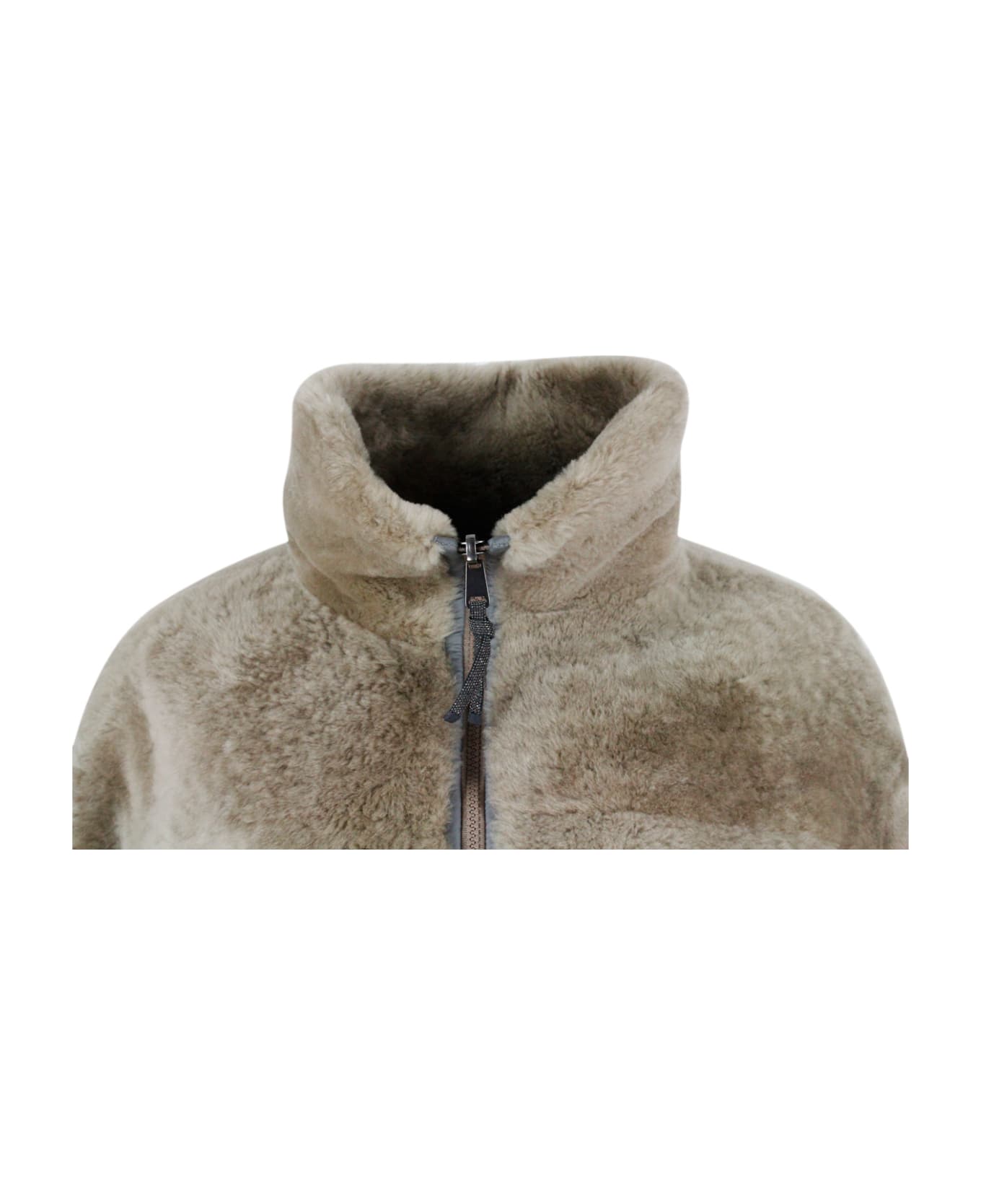 Brunello Cucinelli Reversible Jacket Jacket In Very Soft And Precious Shearling - Taupe ジャケット