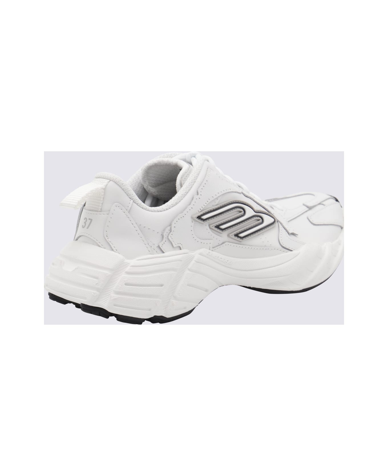 Balenciaga White Leather Monday Sneakers - White