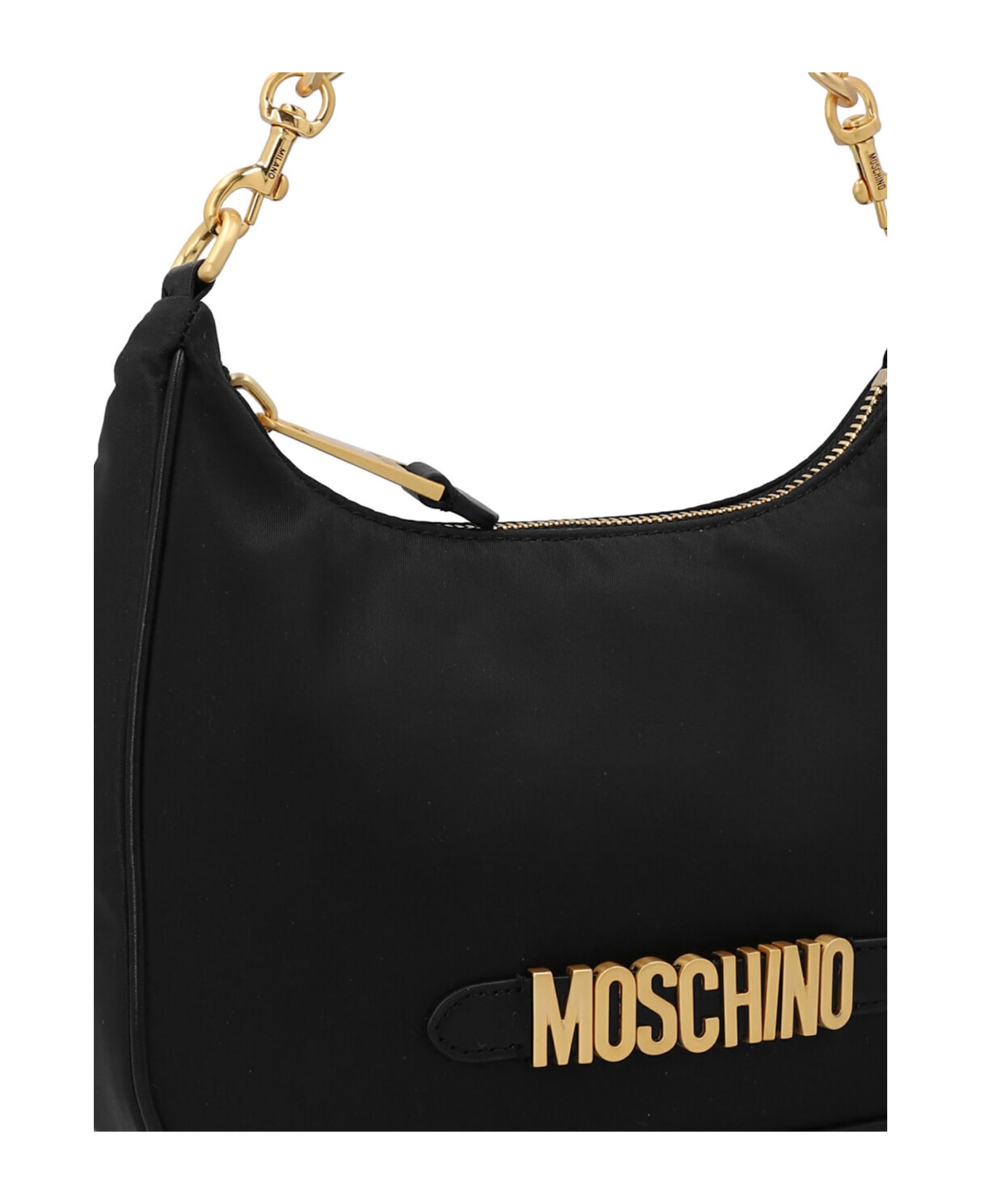 Moschino Logo Shoulder Bag - Black  