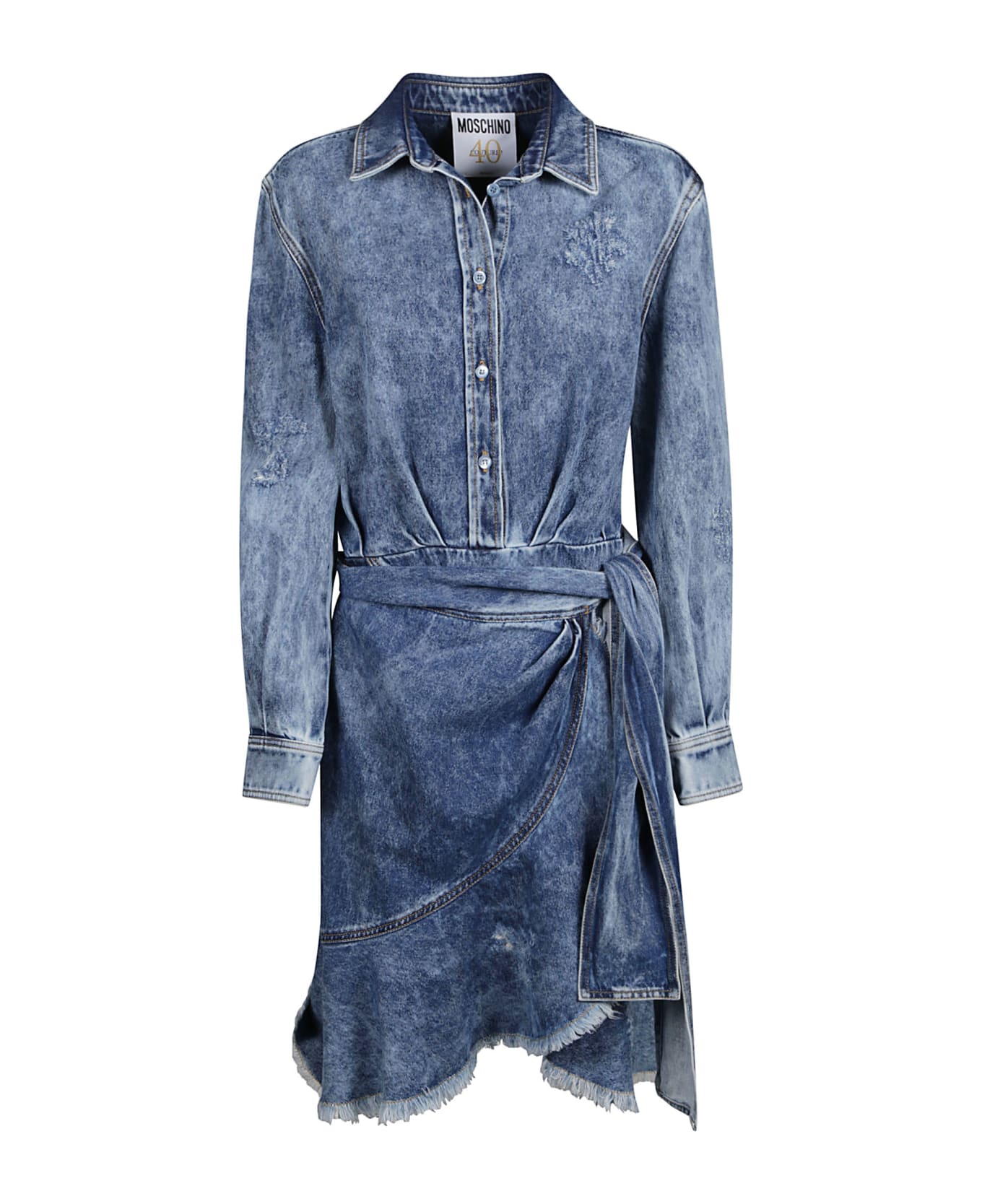 Moschino Denim Button-up Asymmetric Dress - Denim Blue