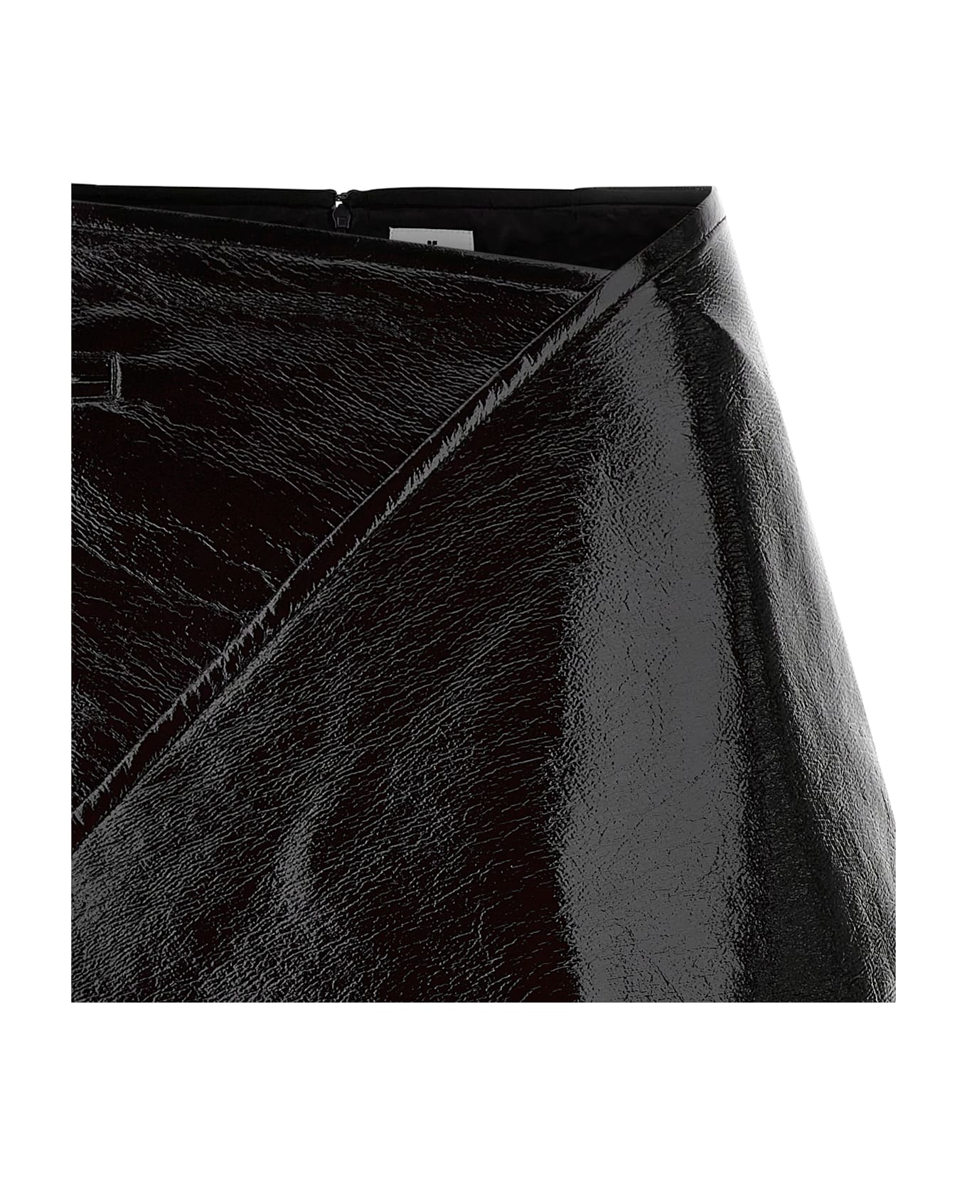Courrèges 
fold Vinyl Mini
 Skirt - Black  
