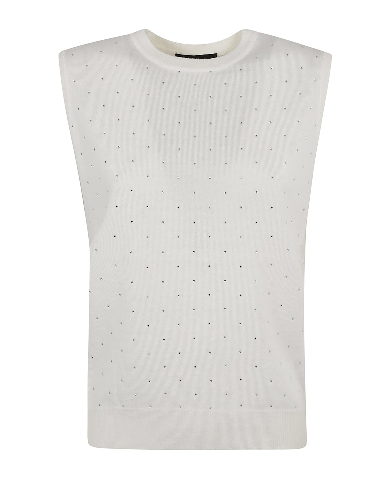 Fabiana Filippi Crystal Embellished Sleeveless Sweater - White