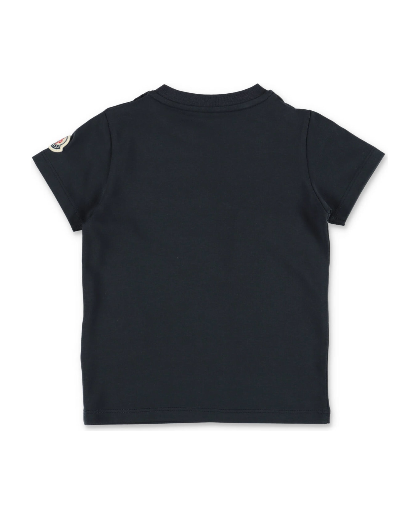 Moncler T-shirt Blu Navy In Jersey Di Cotone Baby Boy - Blu Tシャツ＆ポロシャツ