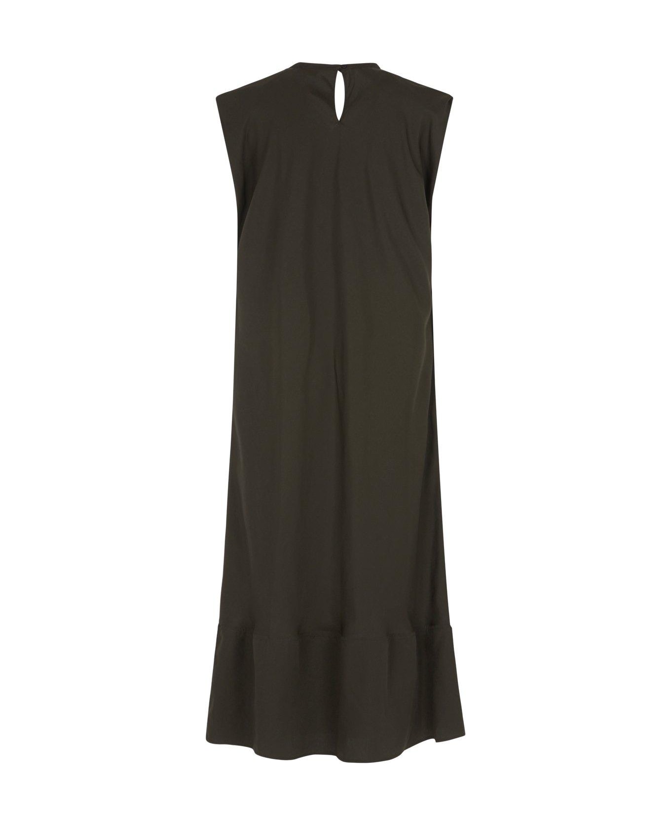 Lemaire Sleeveless Flared Dress - BROWN