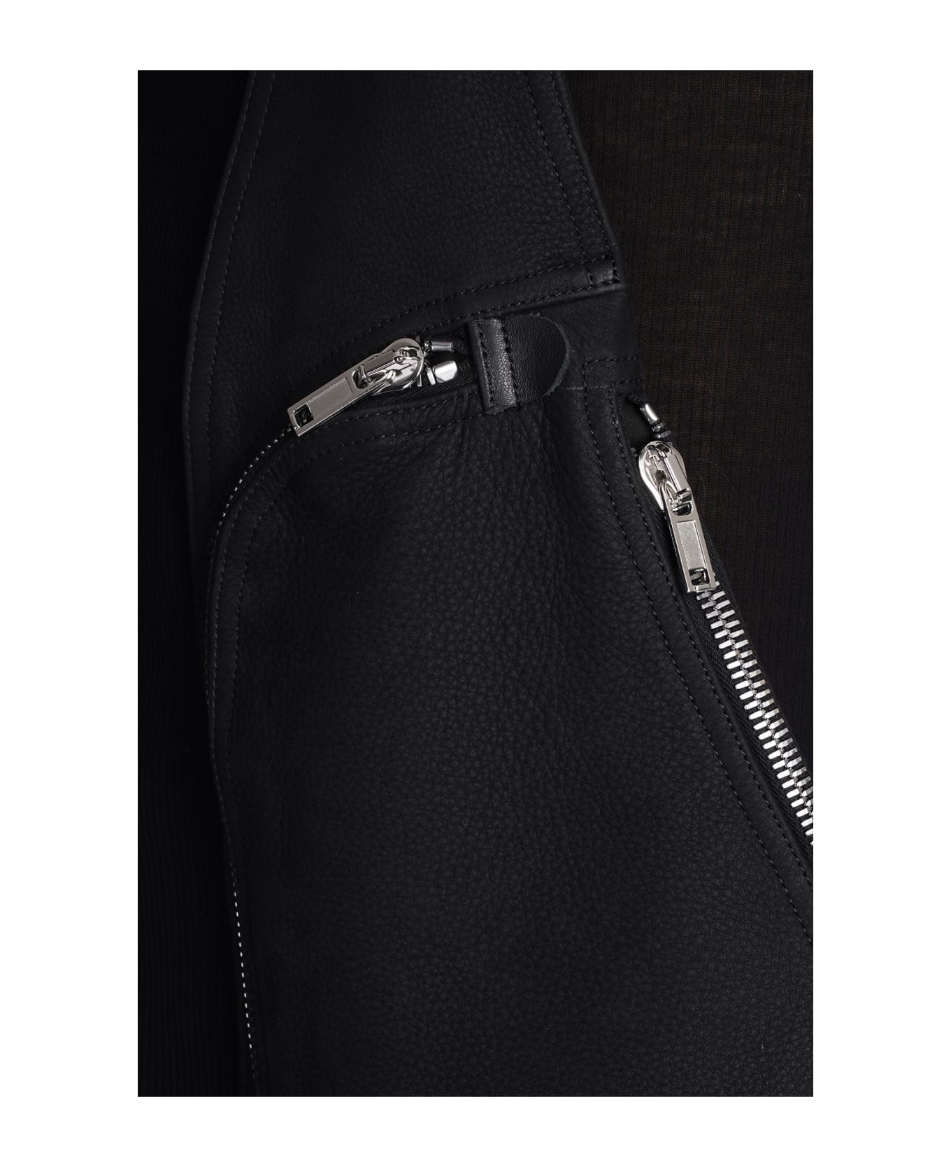 Rick Owens Bauhaus Vest Vest In Black Leather - black ベスト