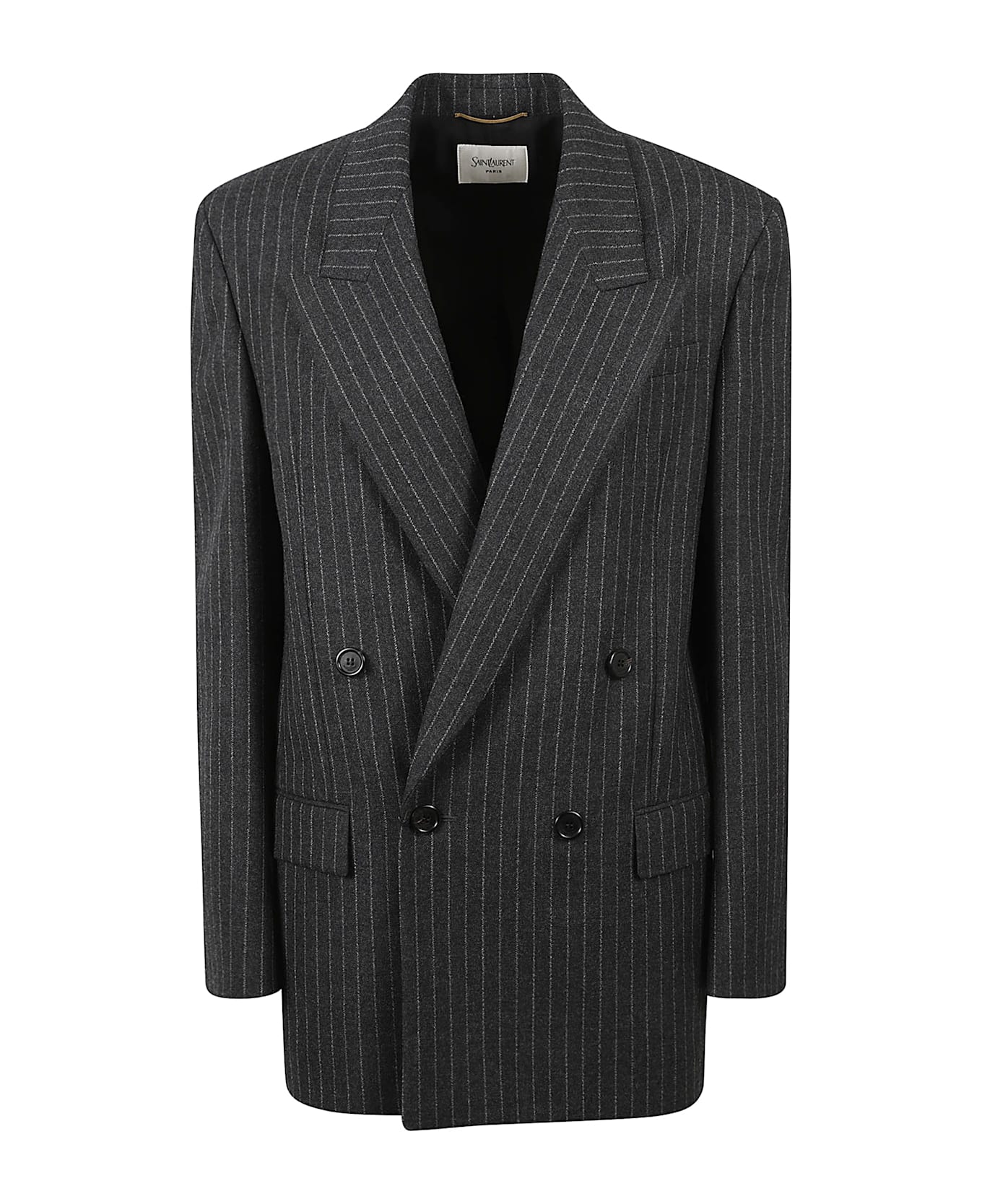 Saint Laurent Pinstripe Double-breasted Blazer - White