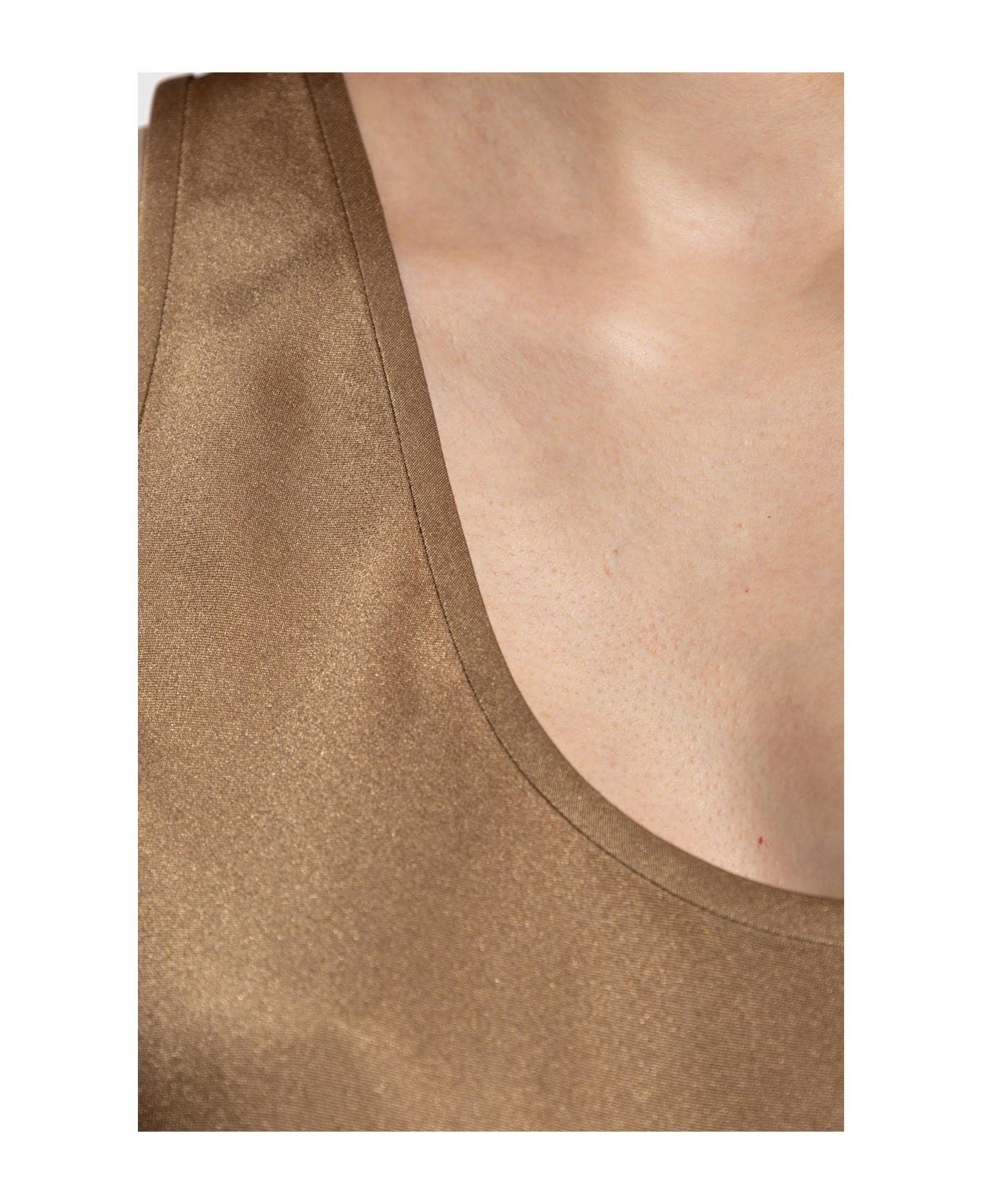 Anine Bing Silk Top 
lea
 - Marrone