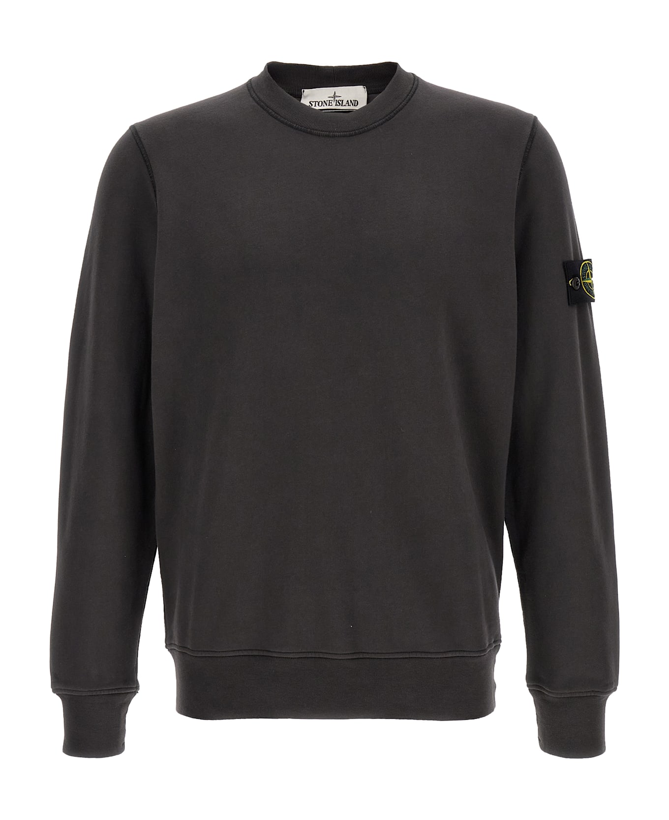 Stone Island Logo Badge Sweatshirt - Gray