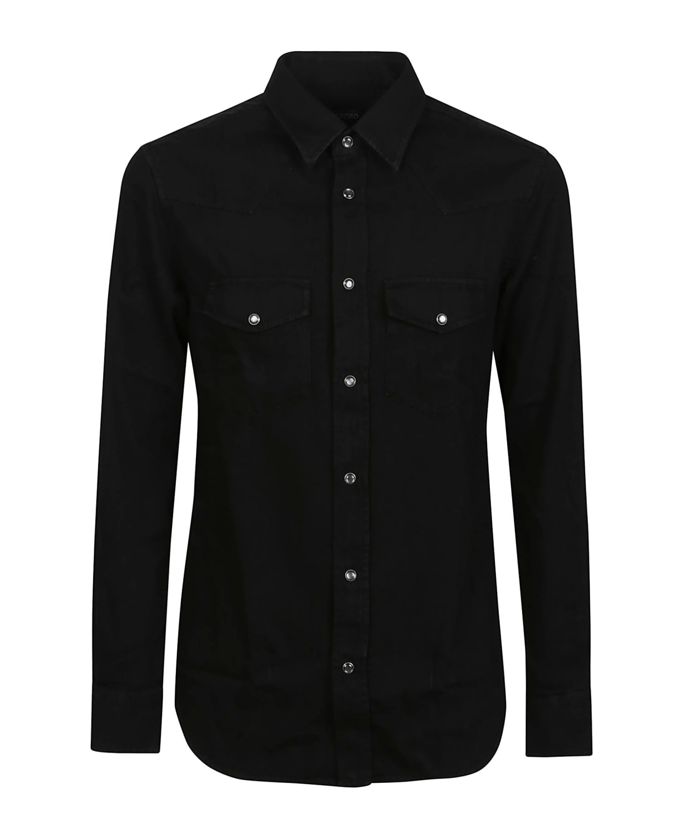 Tom Ford Denim Western Slim Shirt - Deep Black
