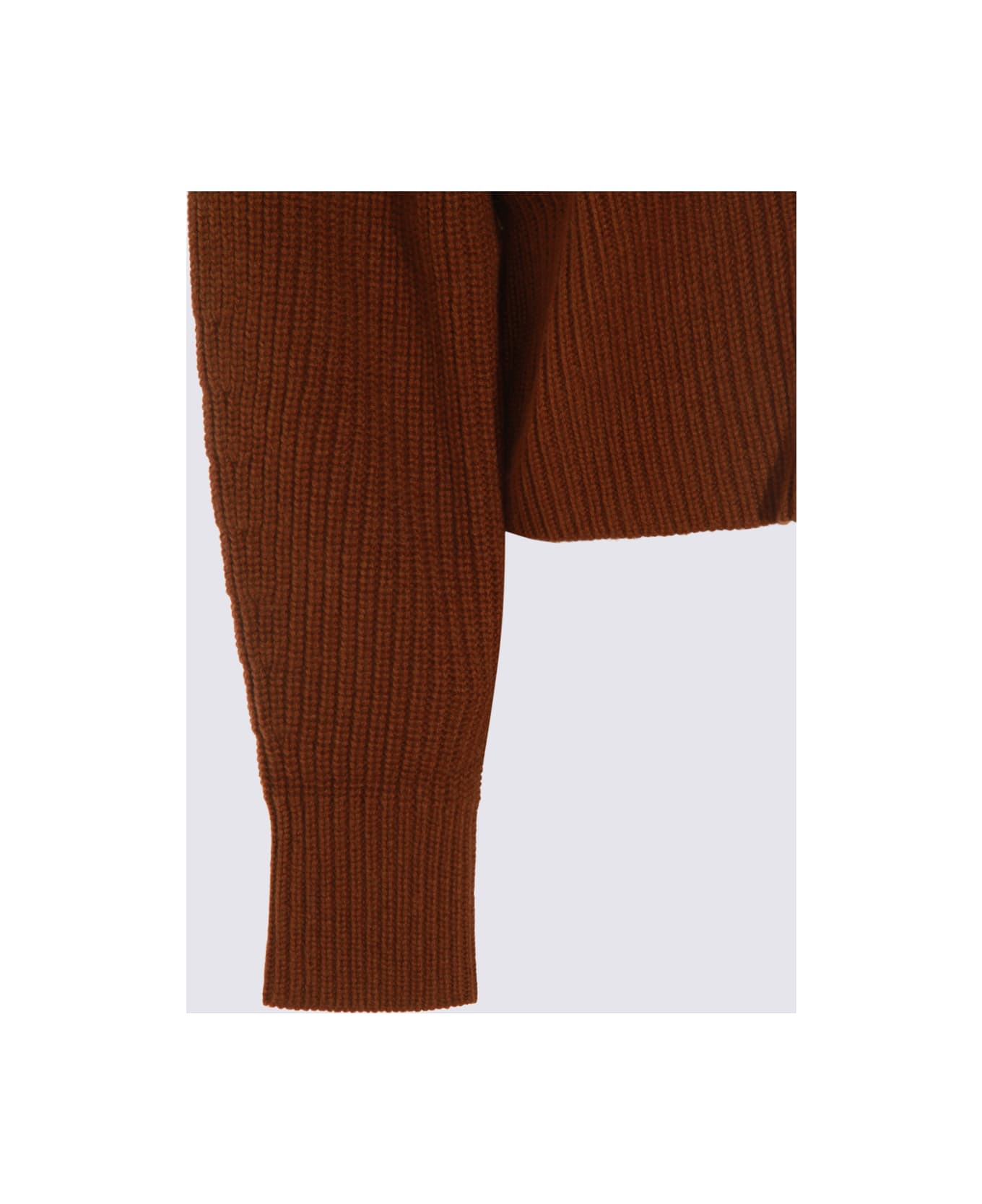 Max Mara Brown Wool Nadar Knitwear - Leather Brown