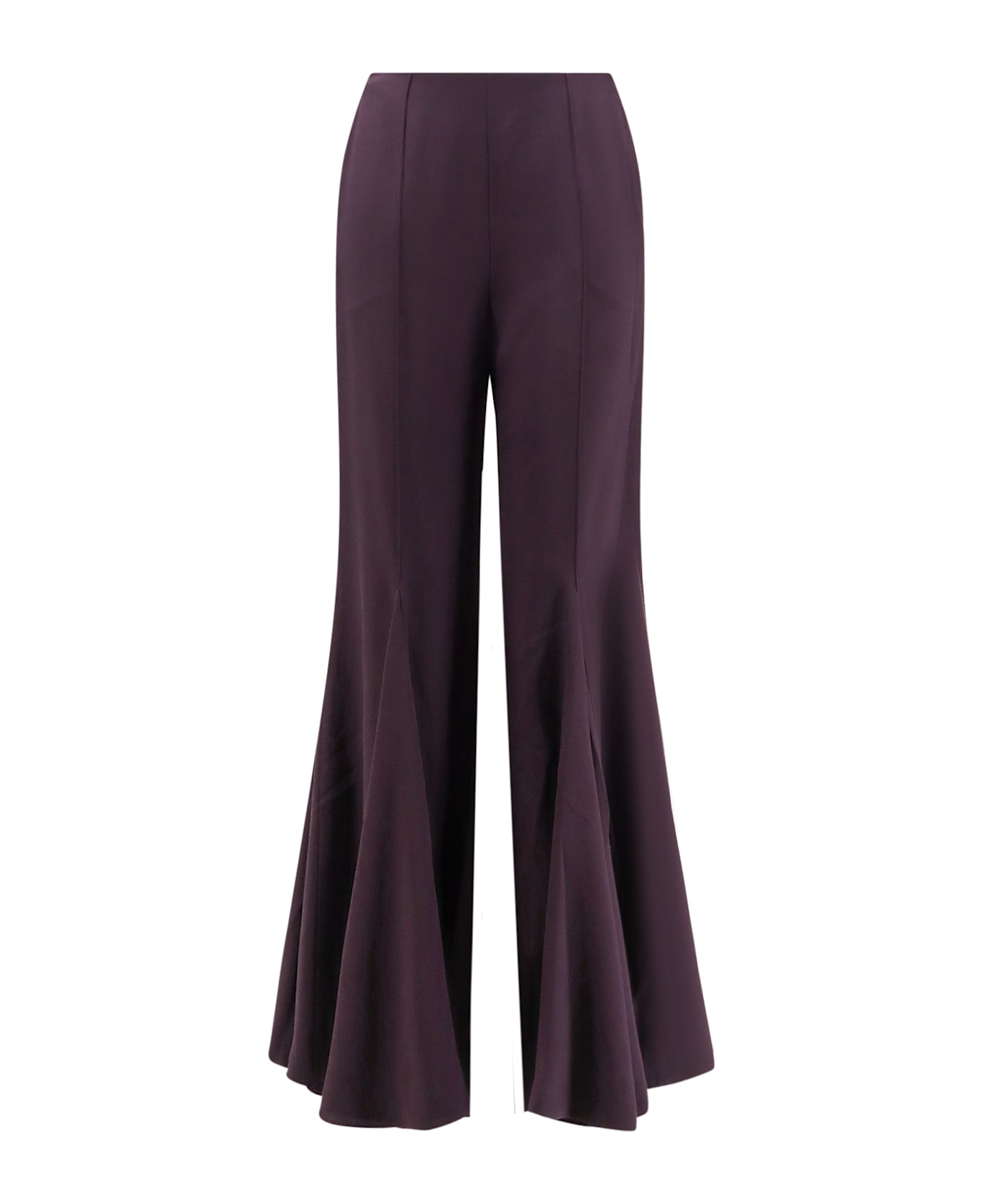 Acetate And Silk Trousers With Flared Bottom - Thumbnail 2