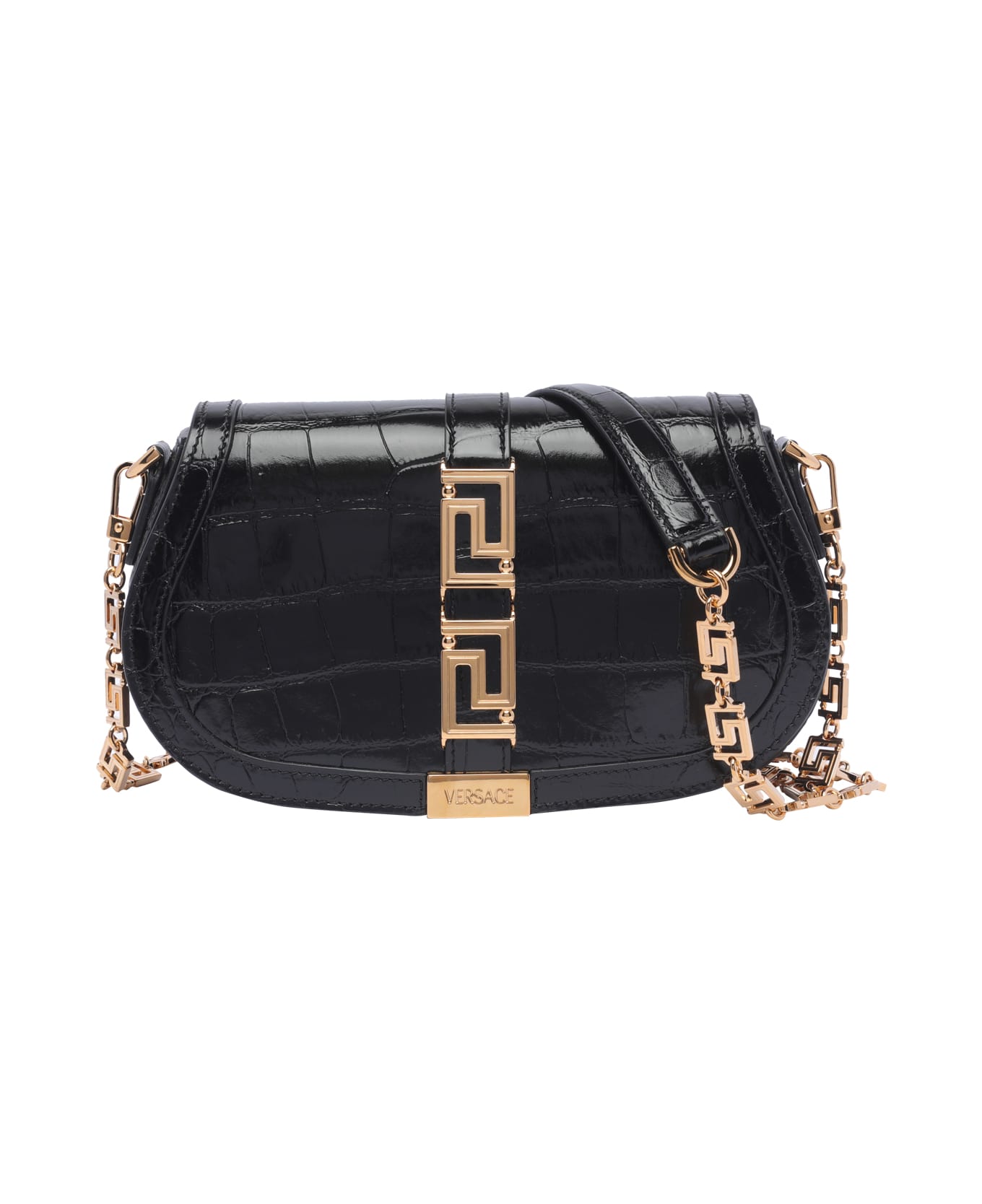 Versace Greca Goddess Shoulder Bag - Black トートバッグ
