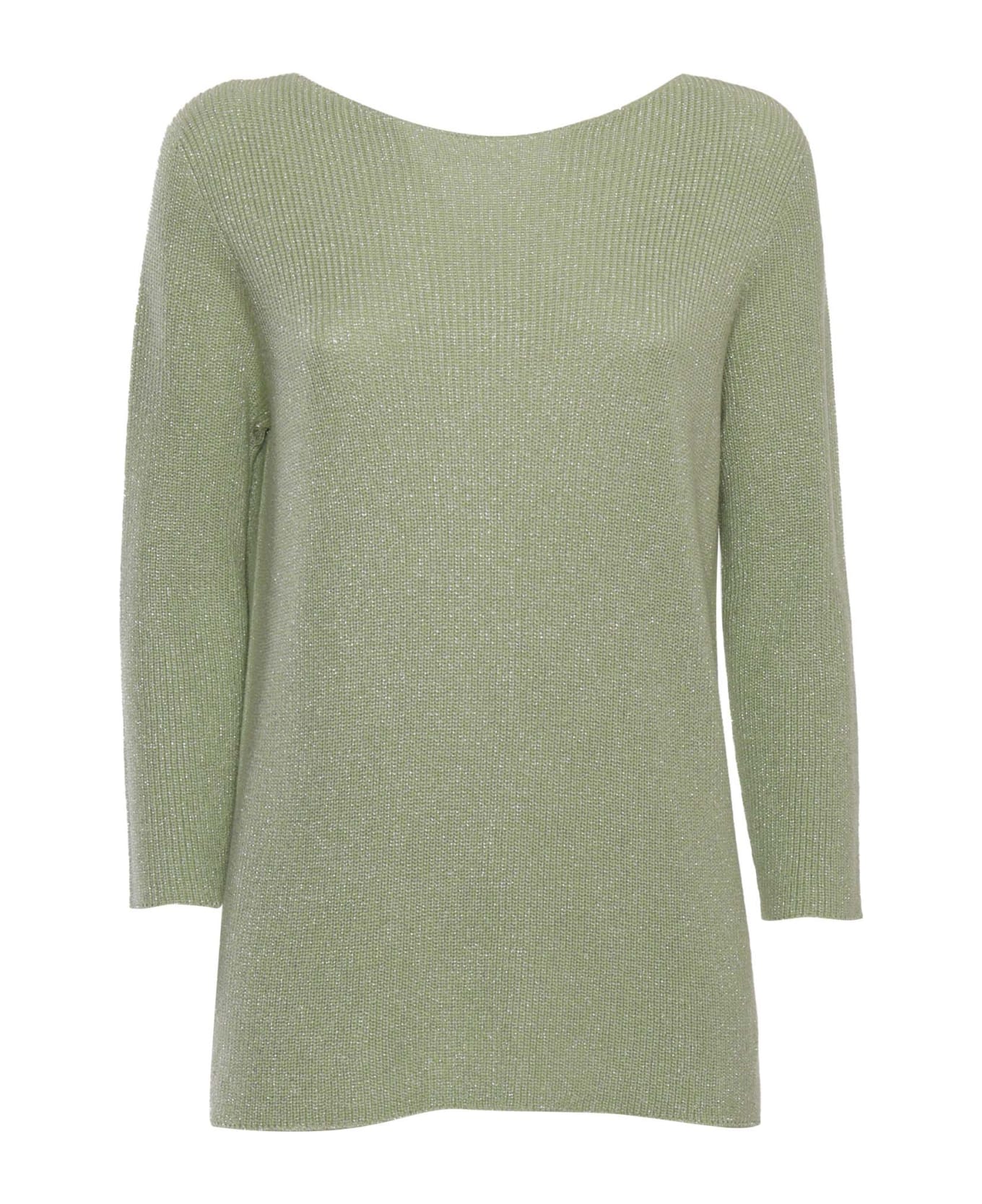 Fabiana Filippi Green Boat-neck Sweater - GREEN