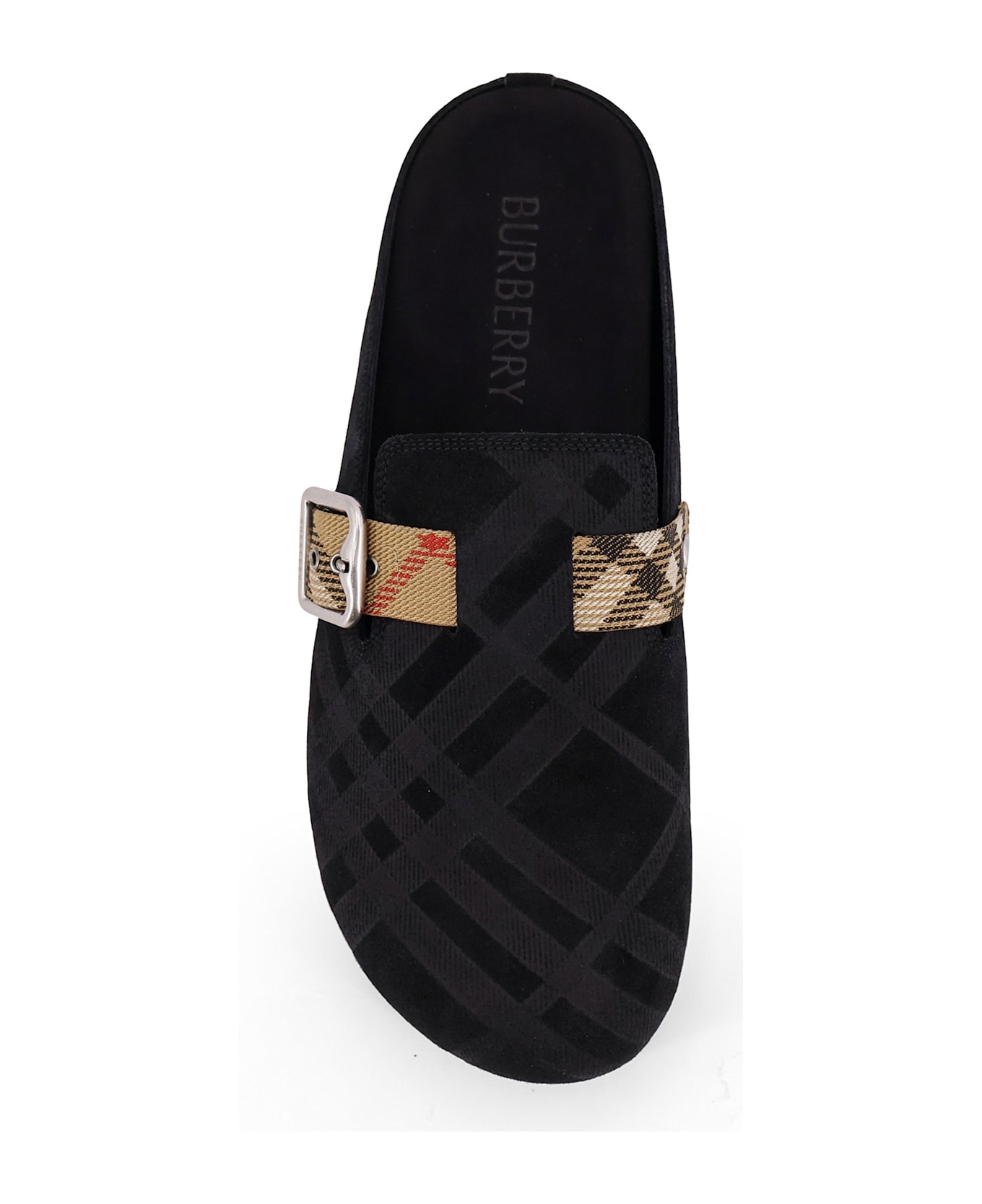 Burberry Urchin Low Velvet Sandals - Black