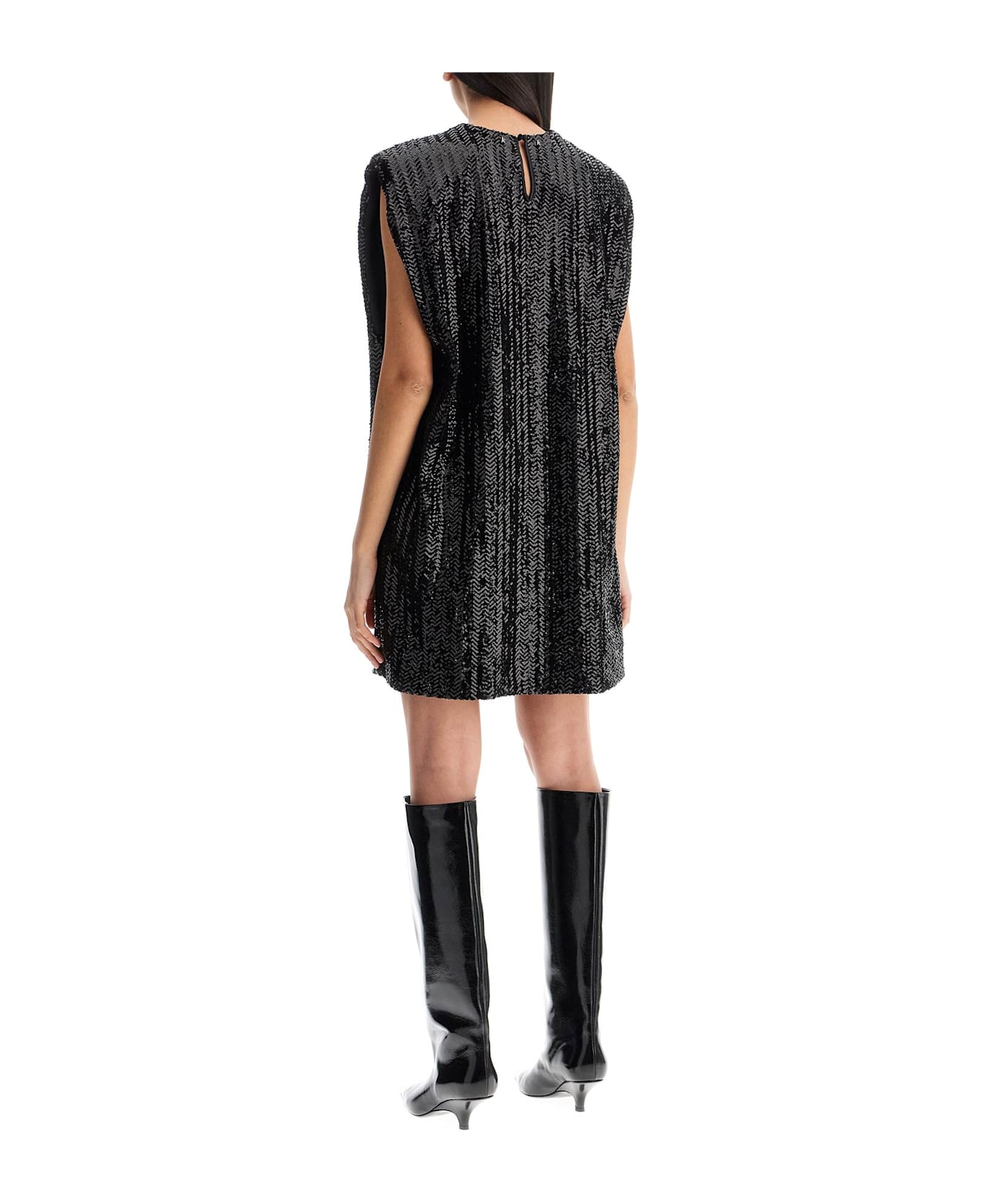 Golden Goose Sequin Mini Dress. - BLACK (Black)