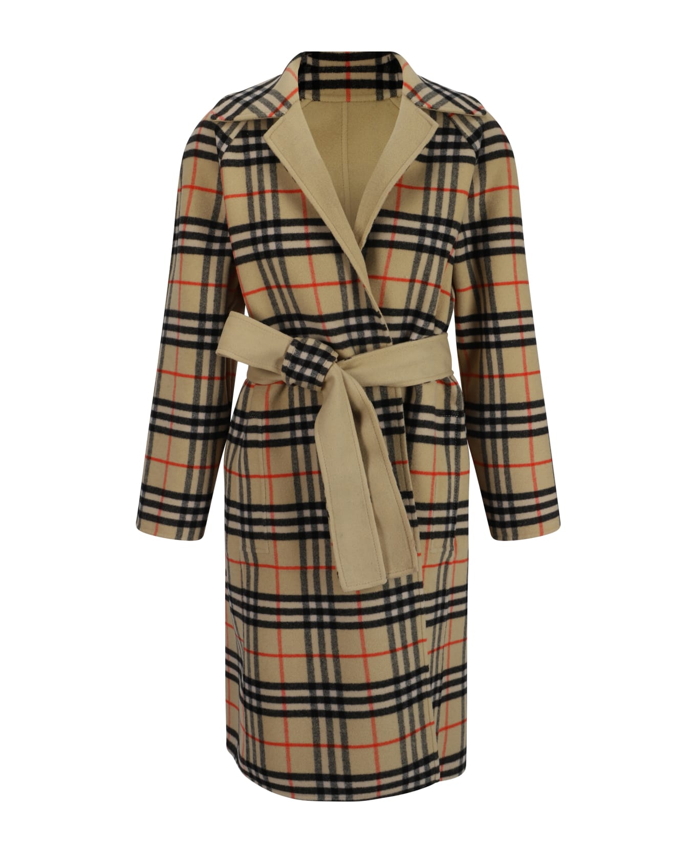 Burberry Breasted Reversible Coat - Flax