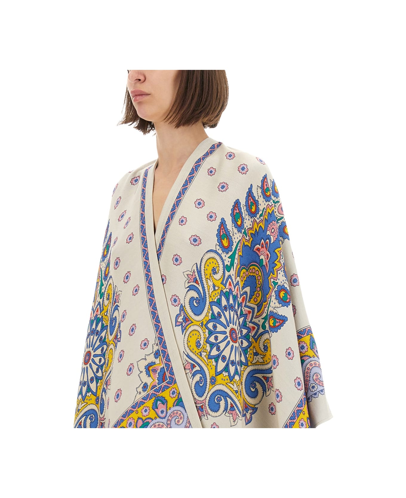 Etro Cape With Daisies - MULTICOLOUR