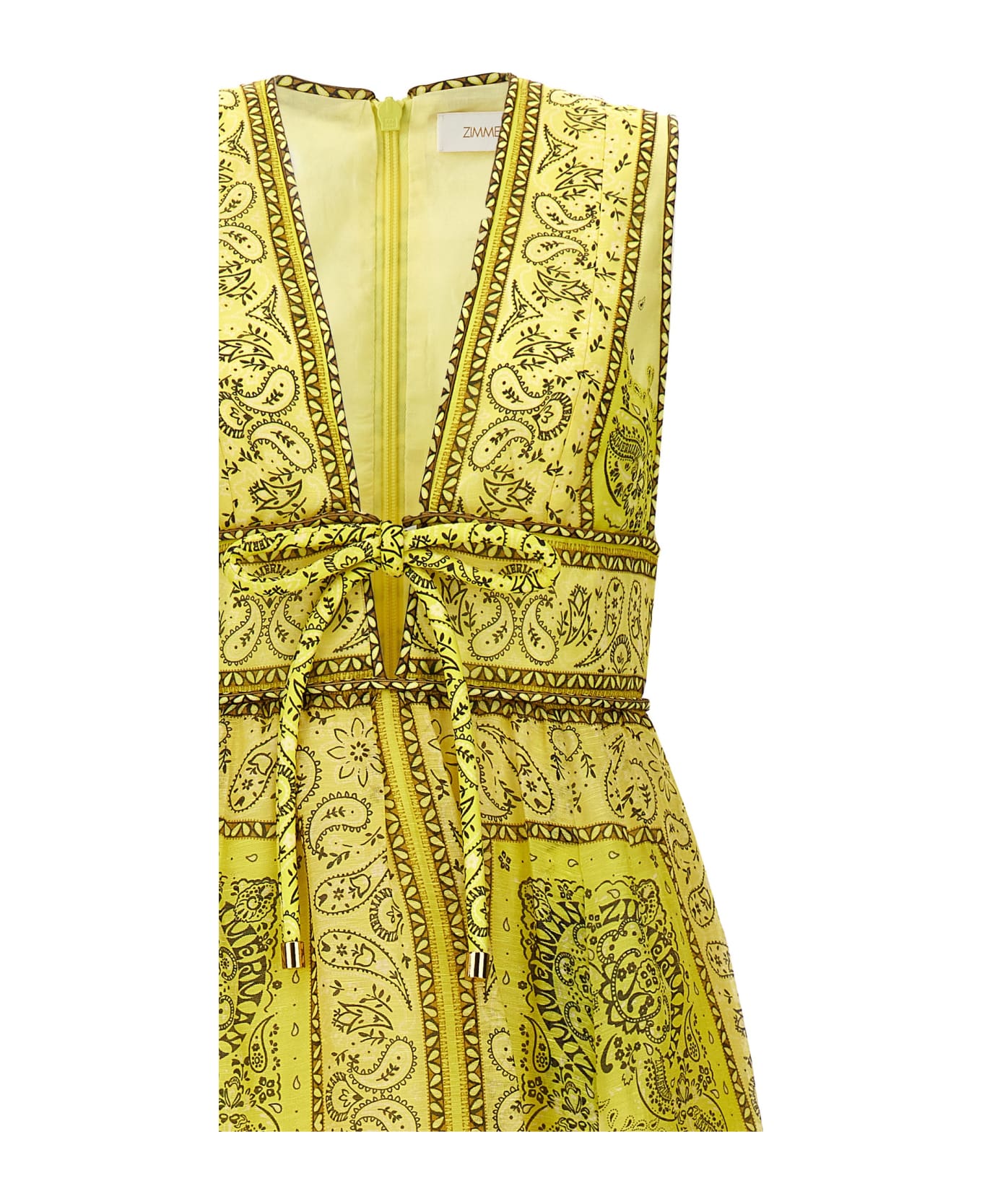 Zimmermann 'matchmaker Bow Long' Dress - Yellow