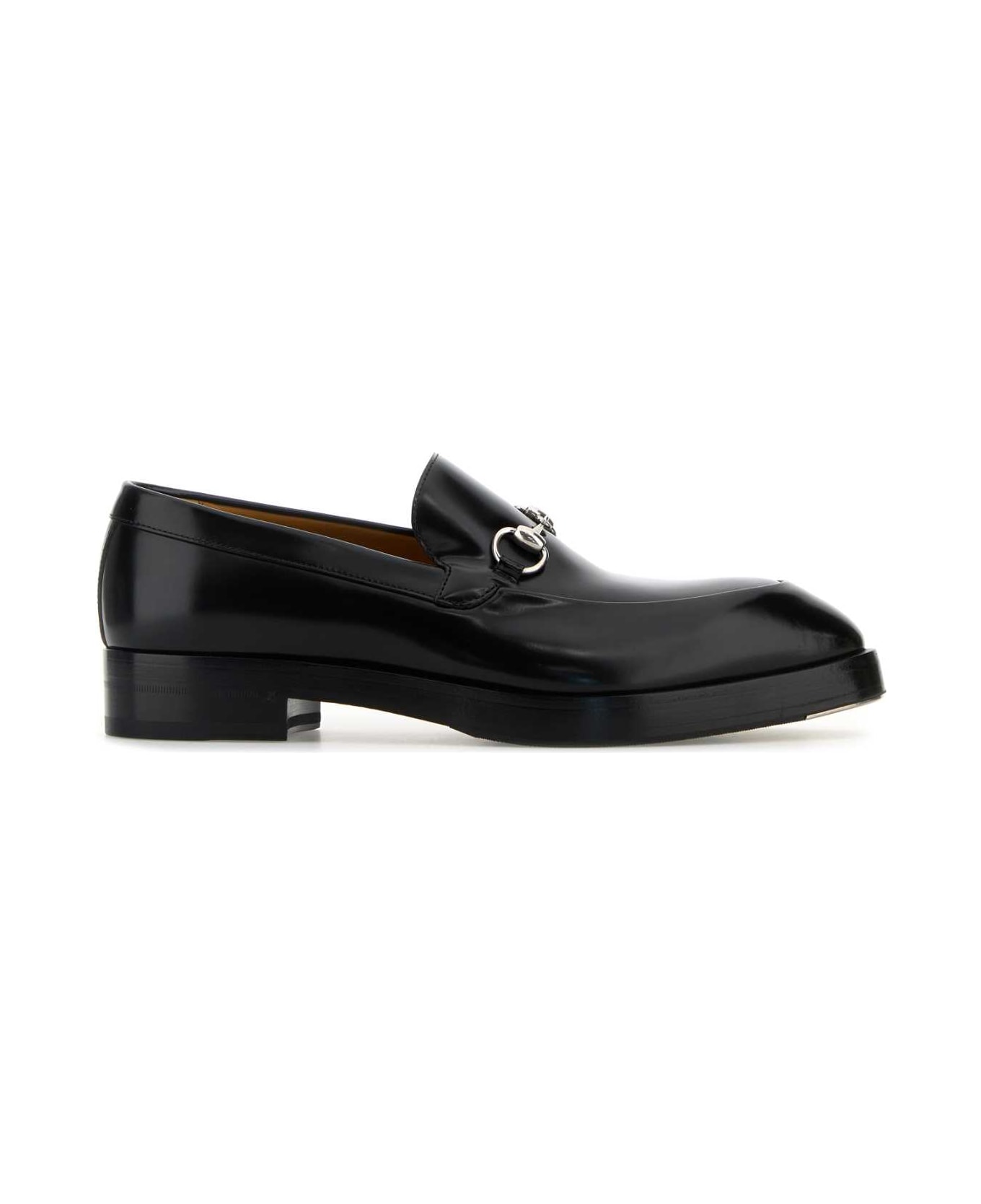 Gucci Black Leather Loafers - Black
