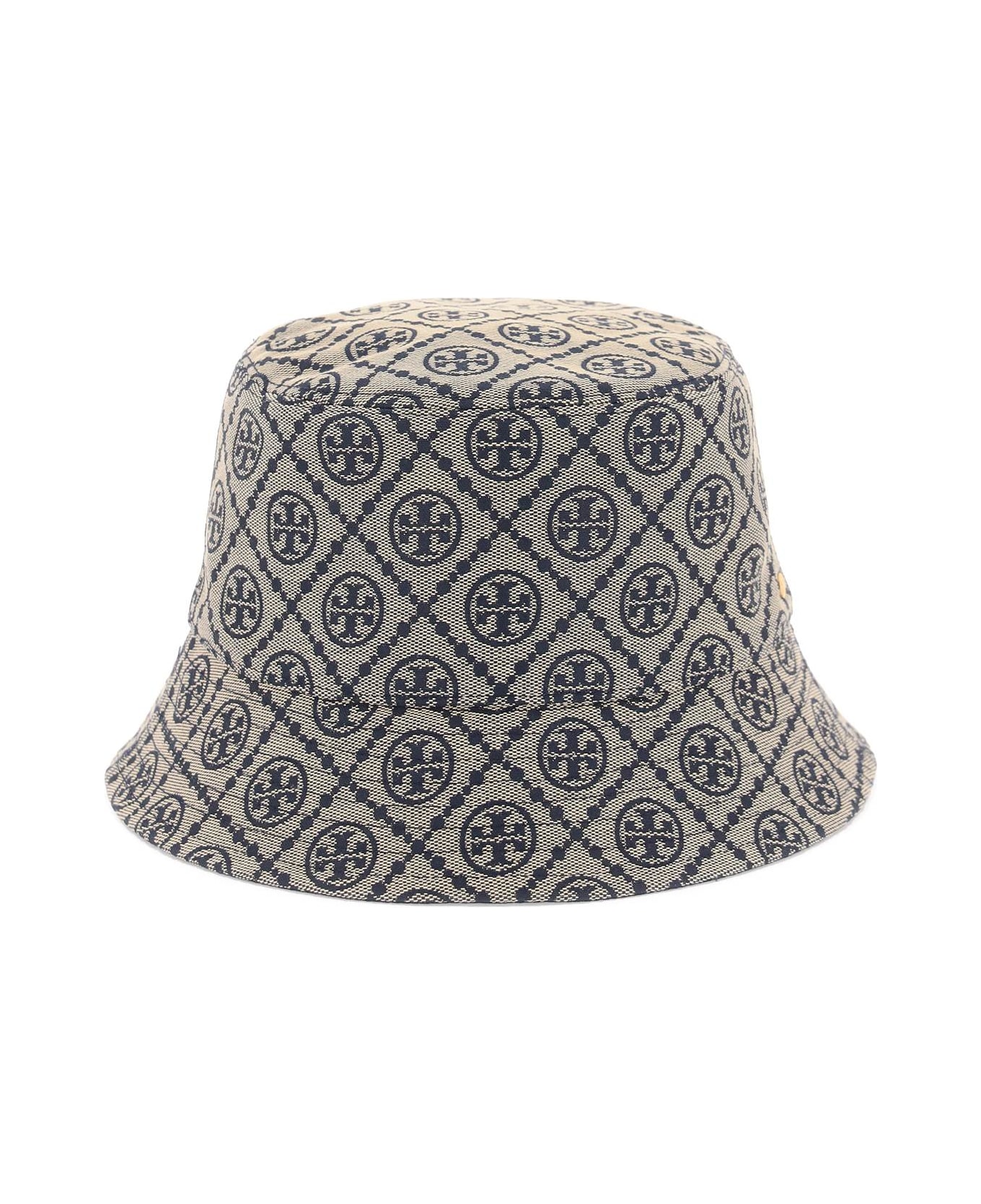 Tory Burch 
t Monogram
 Bucket Hat - TORY NAVY (Beige)