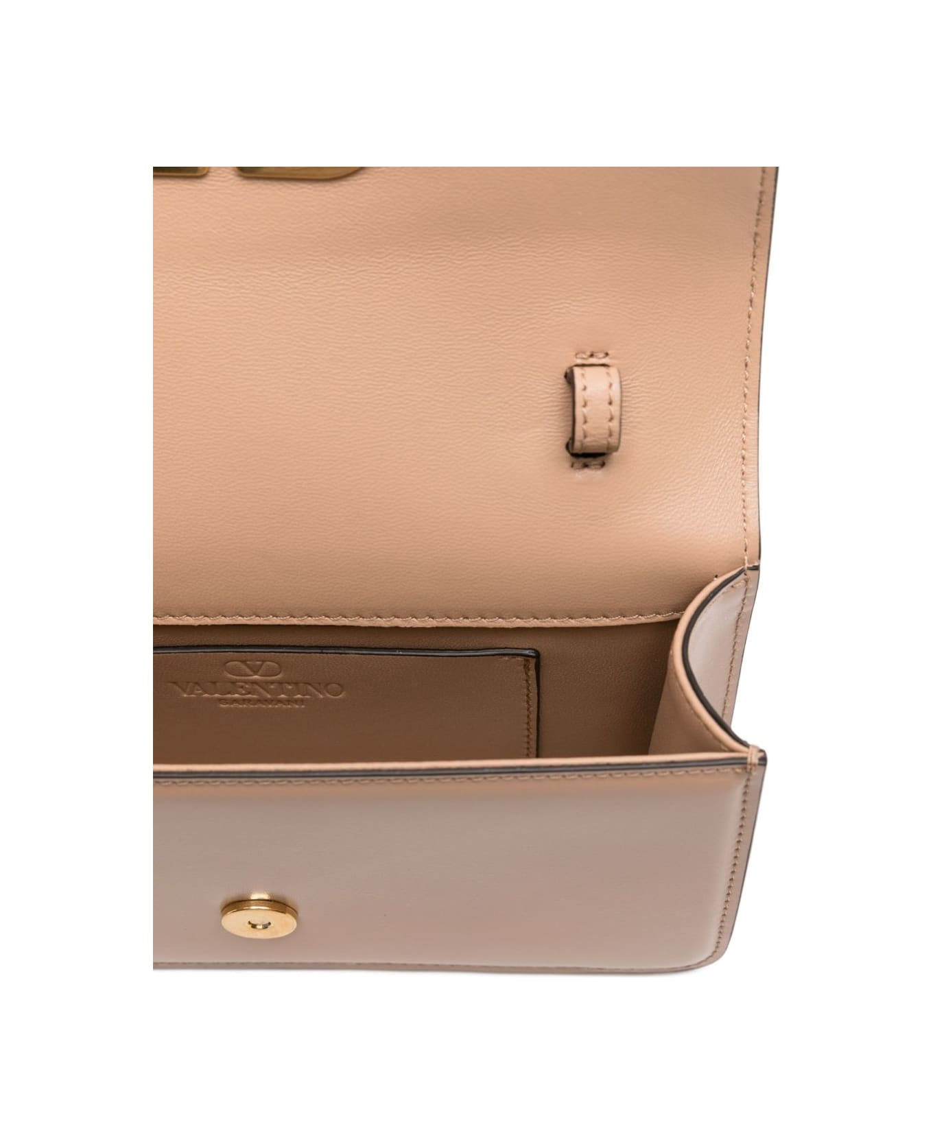 Valentino Garavani Vain Small Leather Clutch - Powder