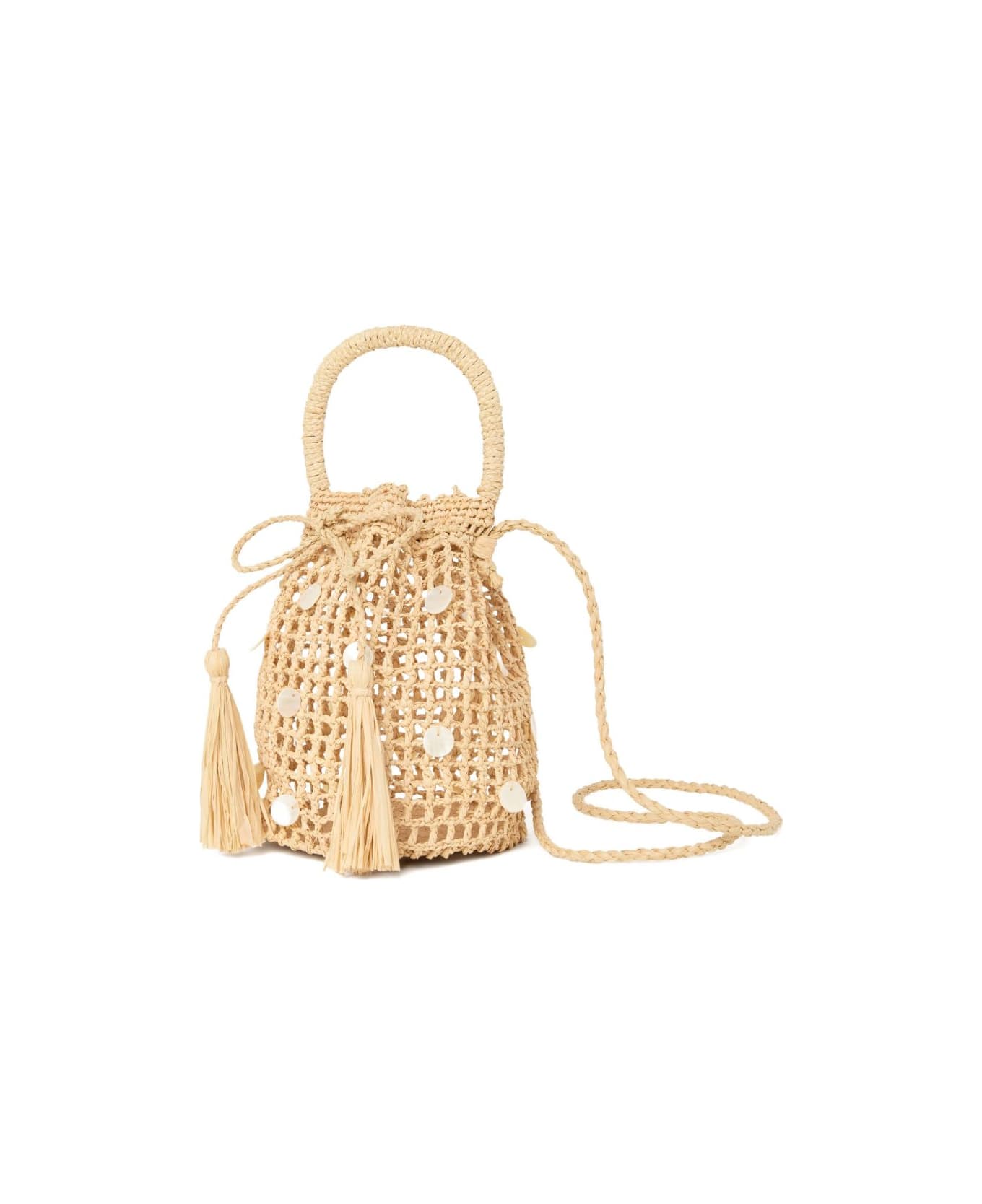 Alanui Precious Moments Rafia Bucket Bag - Beige
