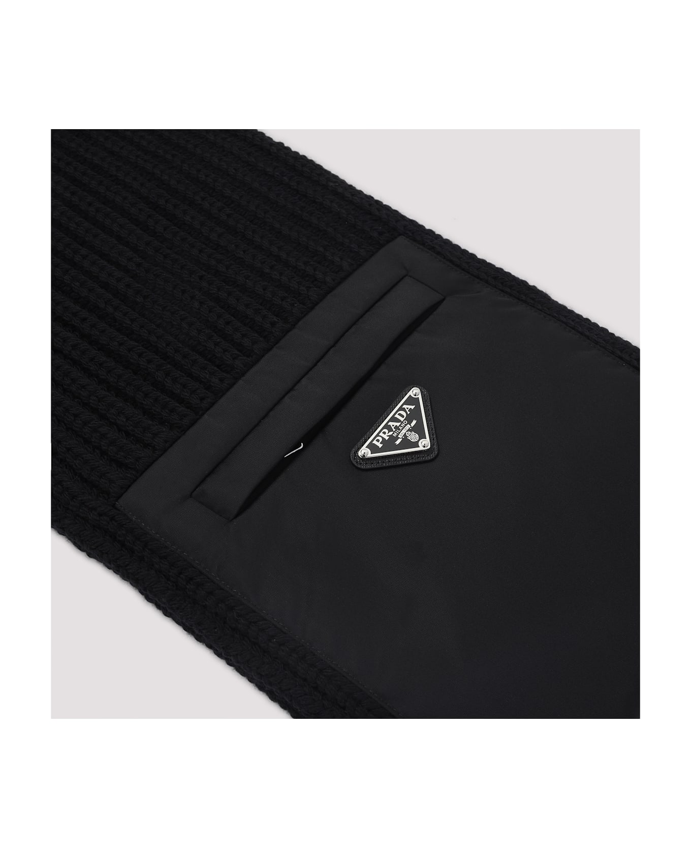 Prada Virgin Wool Scarf - Nero