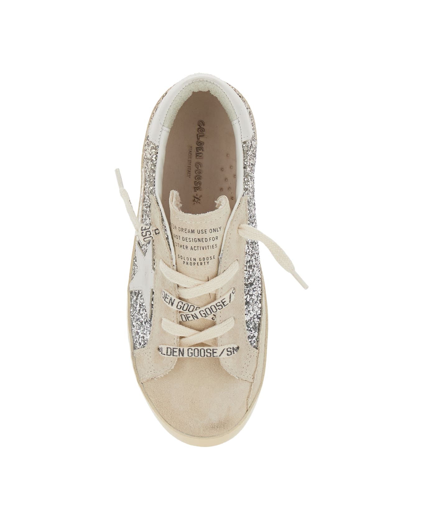 Golden Goose Old School Leather Upper With Prints Suede Star Laminated Heel - Brown Beige Milk