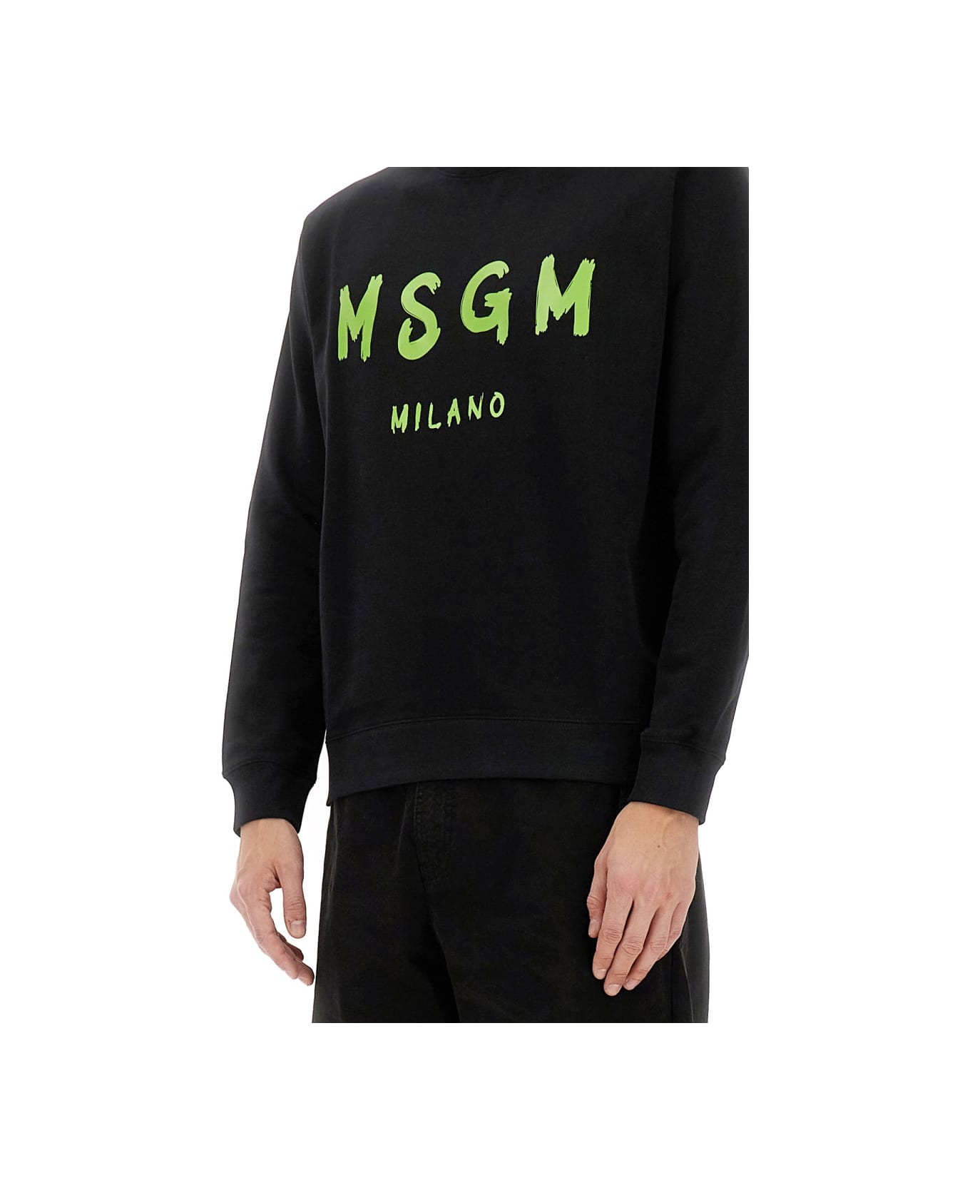 MSGM Cotton Sweatshirt - BLACK