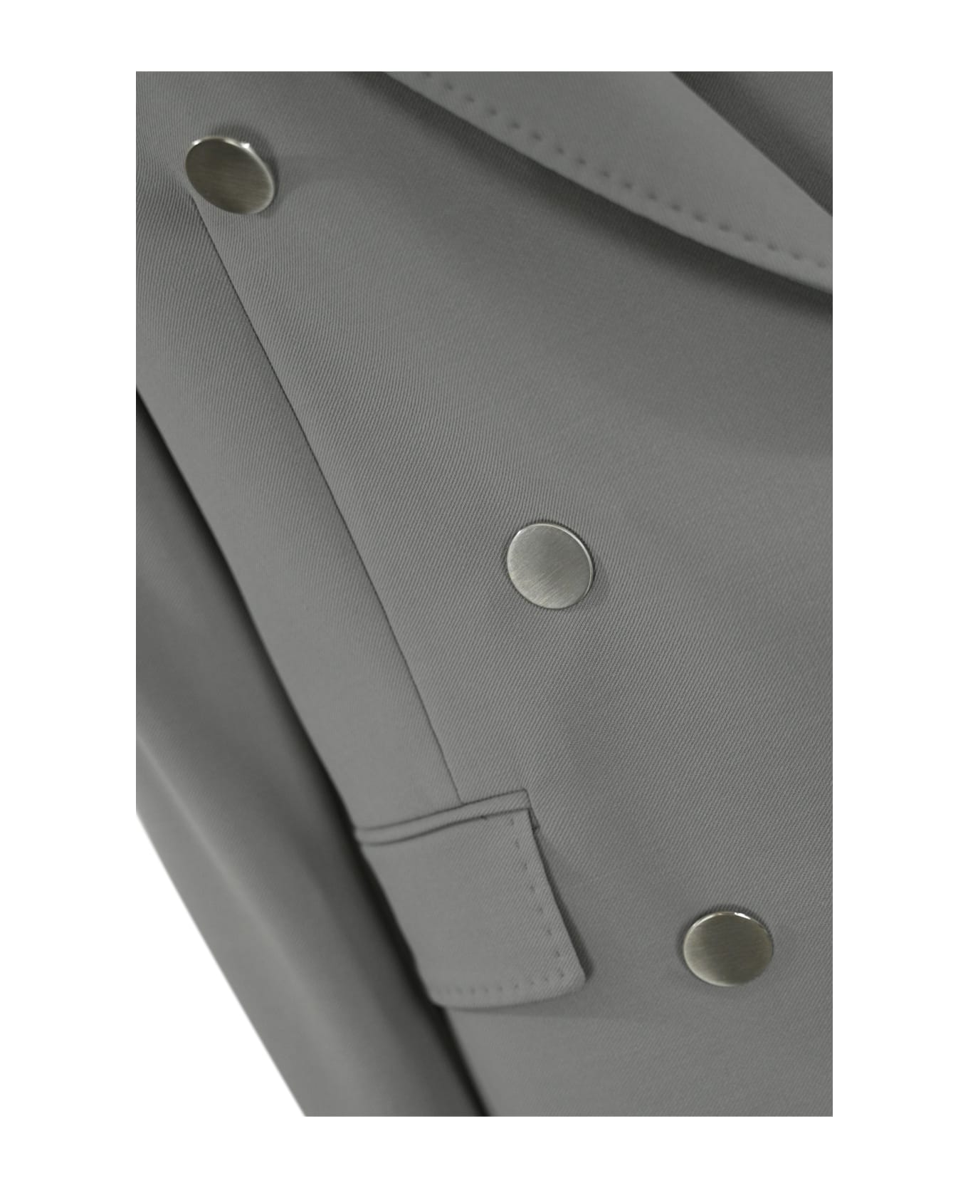 Max Mara Studio Edicola Blazer In Wool Crepe Satin - Grigio acciao