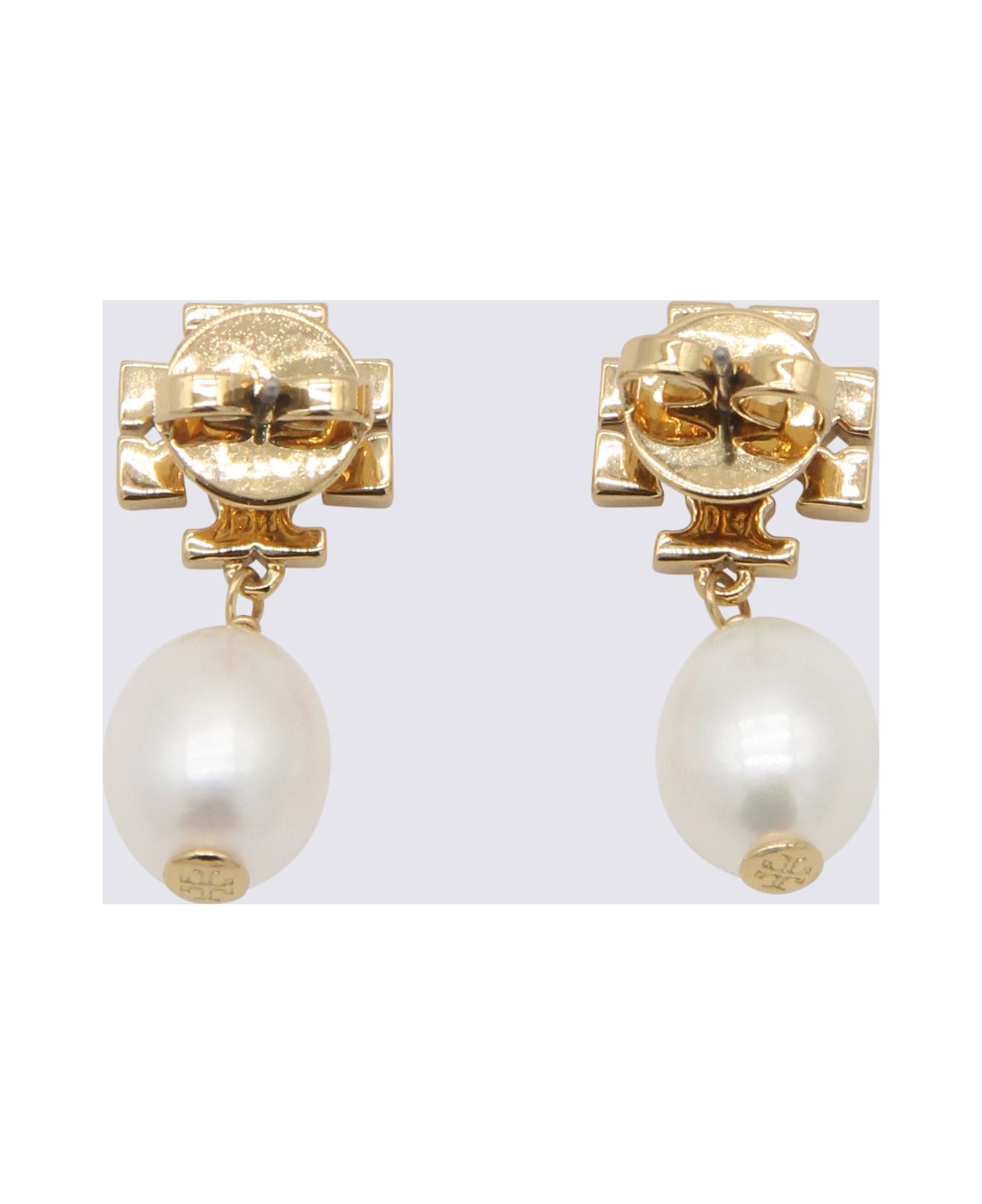 Tory Burch Gold Tone Brass Kira Earrings - Tory Gold / Pearl