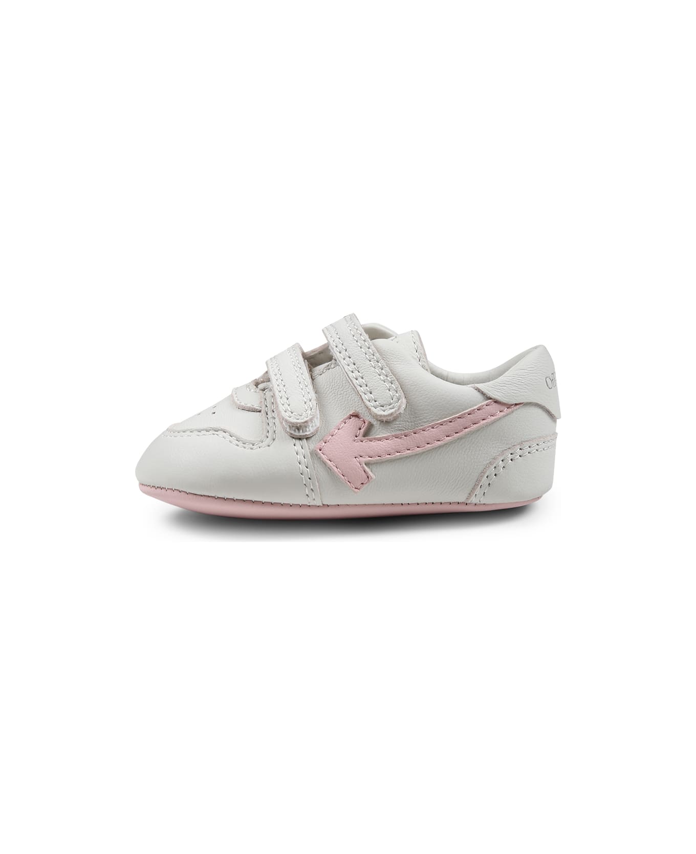 Off-White Ivory Sneakers For Baby Girl With Arrow - White