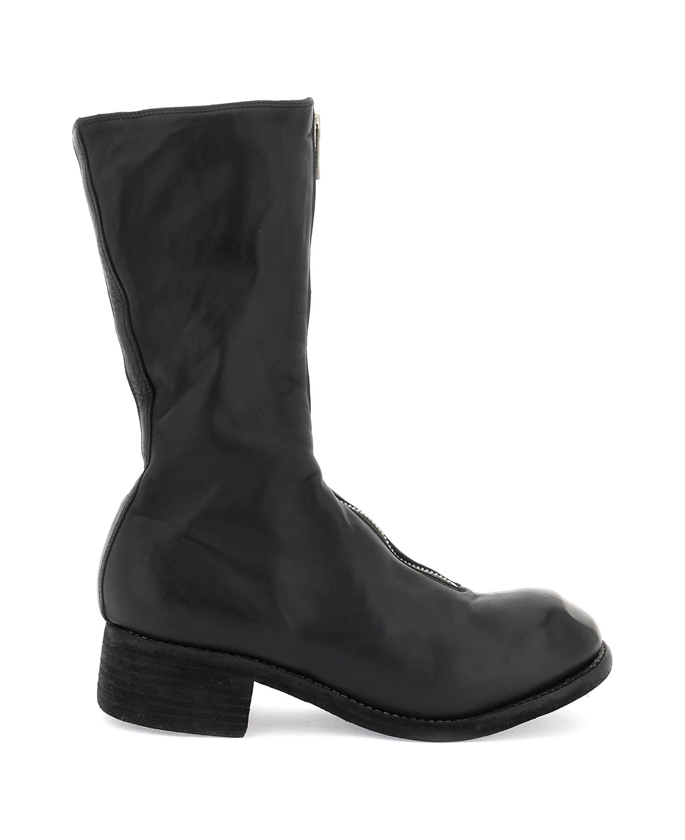 Guidi Front Zip Leather Boots - BLACK (Black) ブーツ