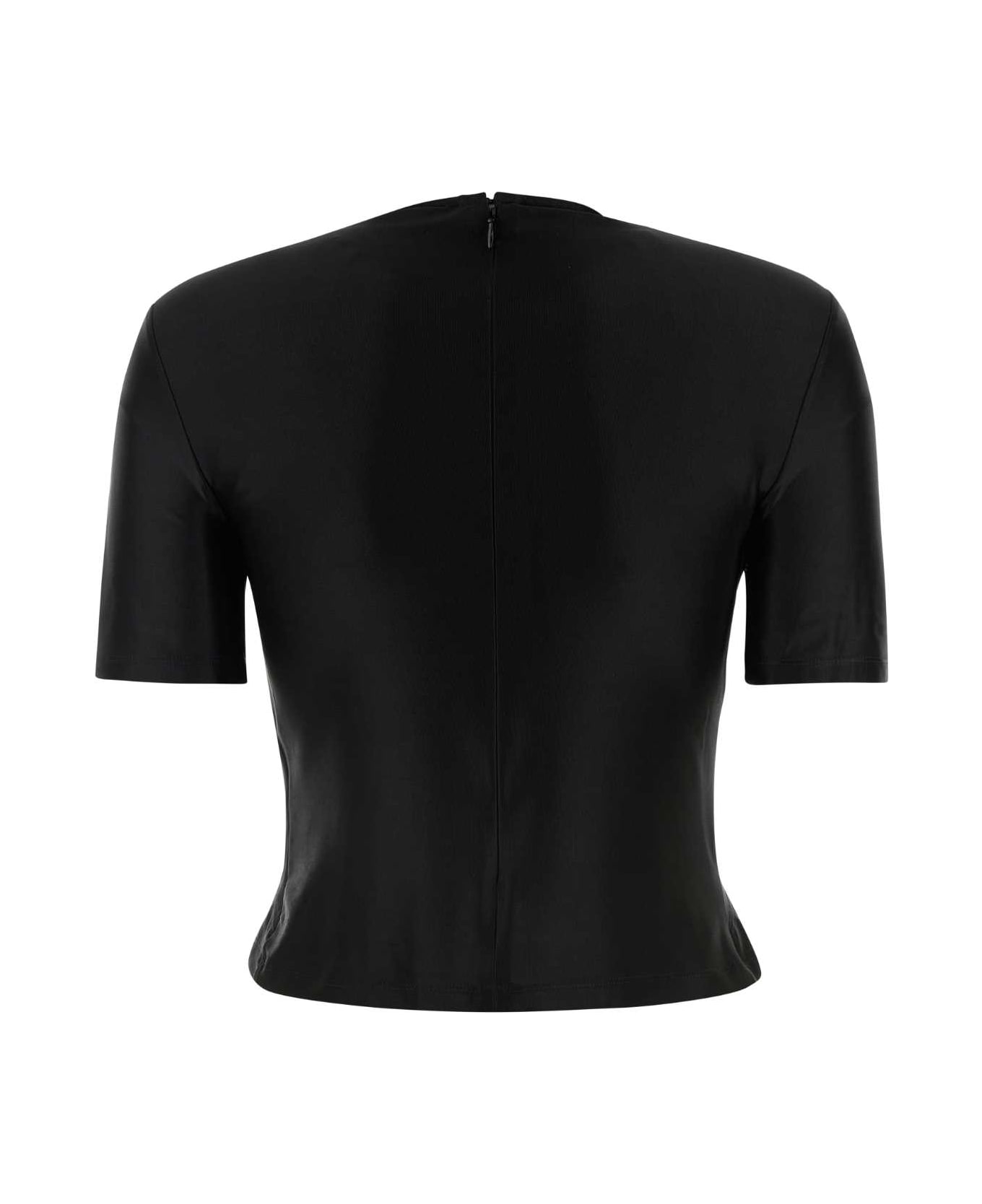 Paco Rabanne Black Stretch Viscose Top - BLACK Tシャツ