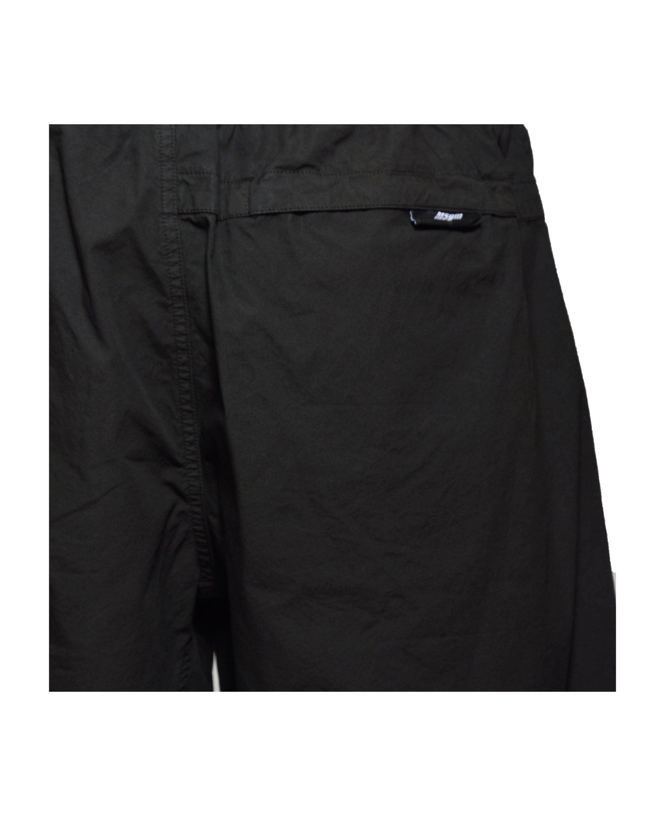 MSGM Elastic Belted Waist Shorts - Black