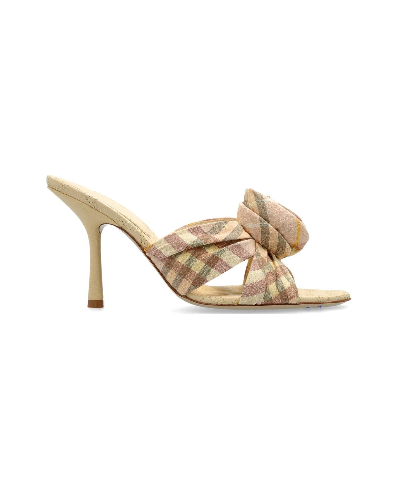 Burberry Mews Rose Detailed Checked Mules - TEACUP IP CHECK