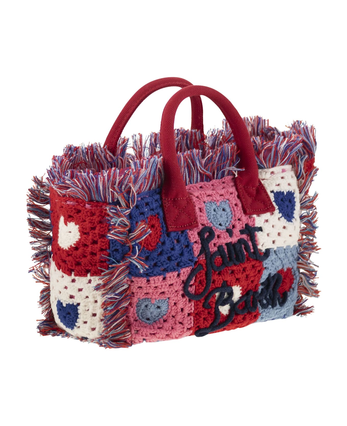 MC2 Saint Barth Colette Crochet - Handbag With Crochet Flower Patch - Red