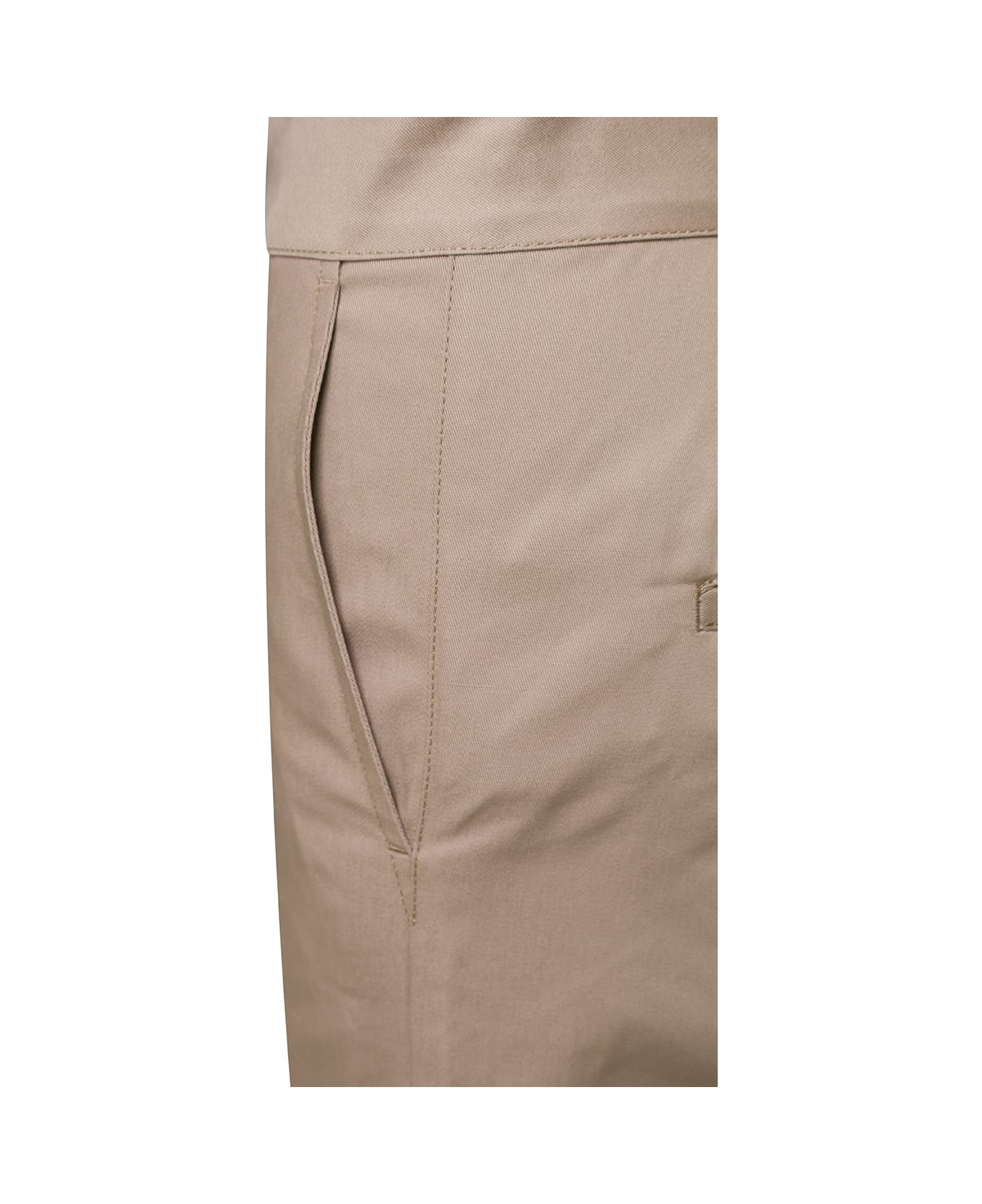 Palm Angels Beige Wide Pants With Concealed Fastening In Polyester Blend Woman - Beige