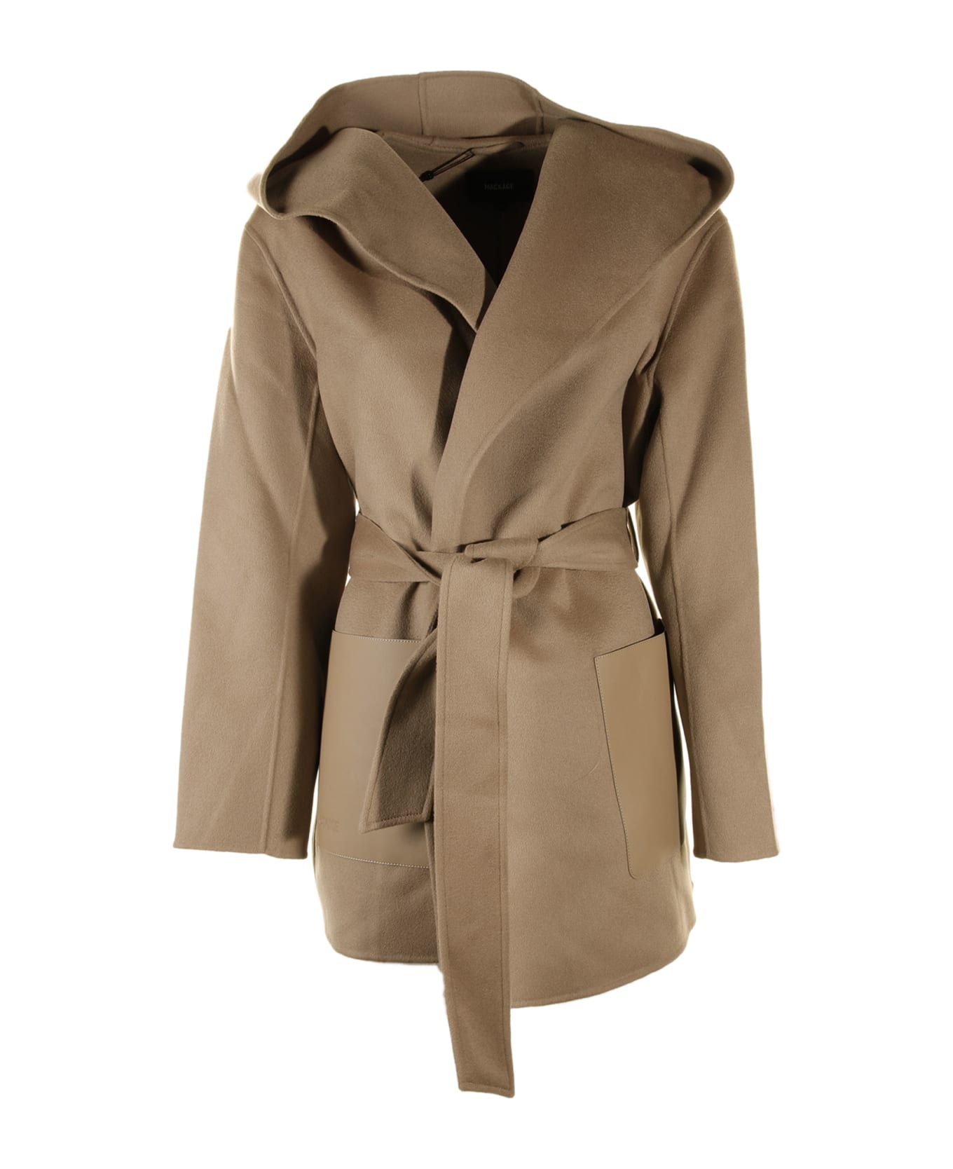 Mackage Azra Brown Wool Coat With Belt | italist