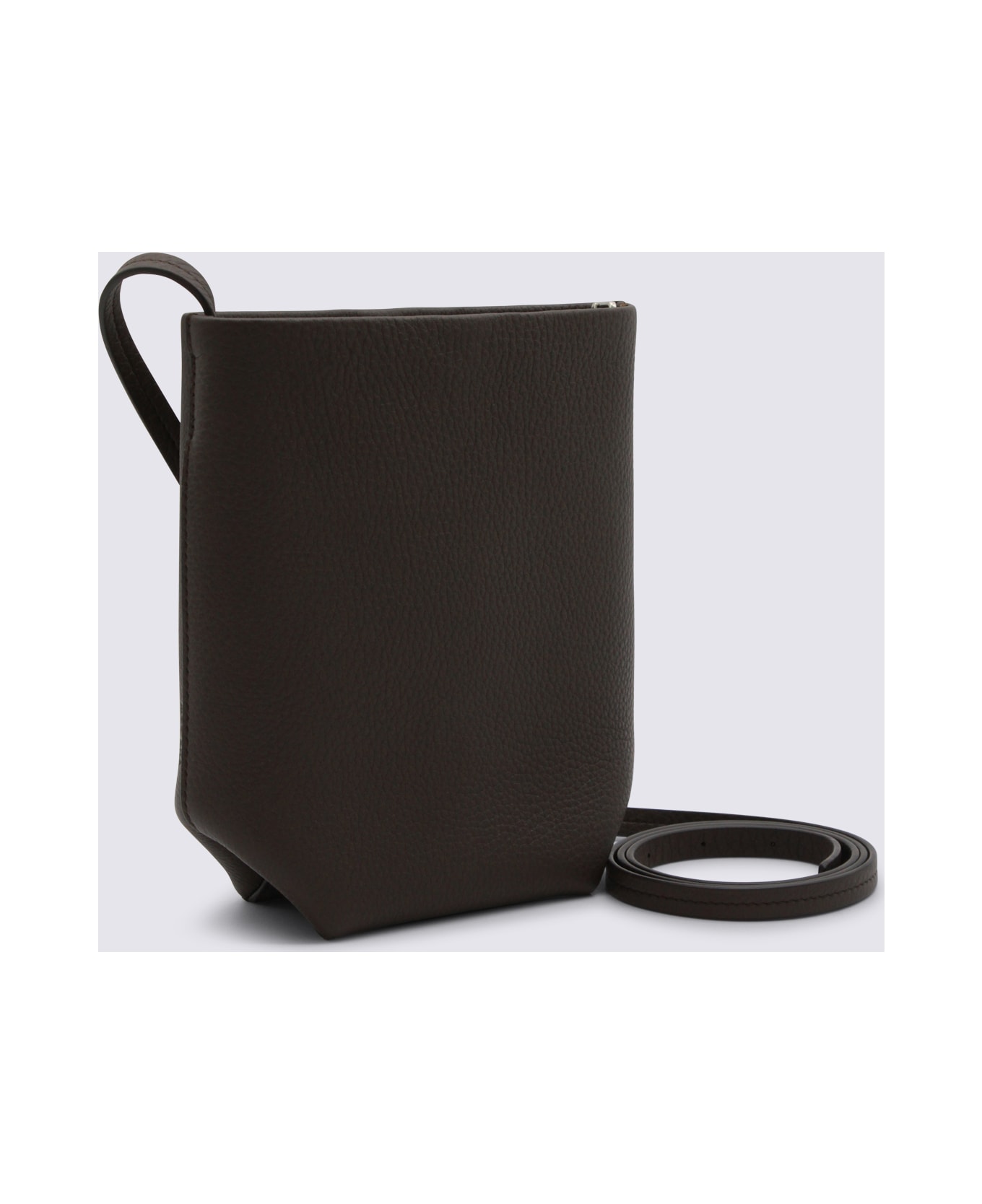The Row Deep Brown Leather N/s Park Crossbody Bag - DEEP BROWN ANS