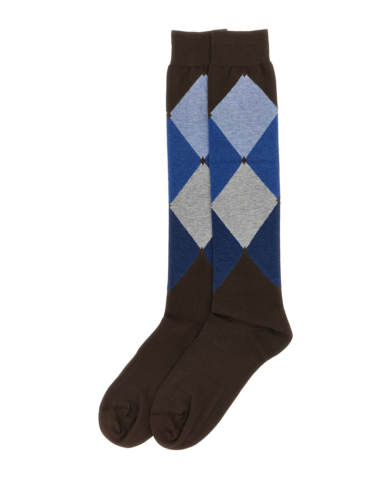Ballantyne Diamond-shaped Socks - Brown