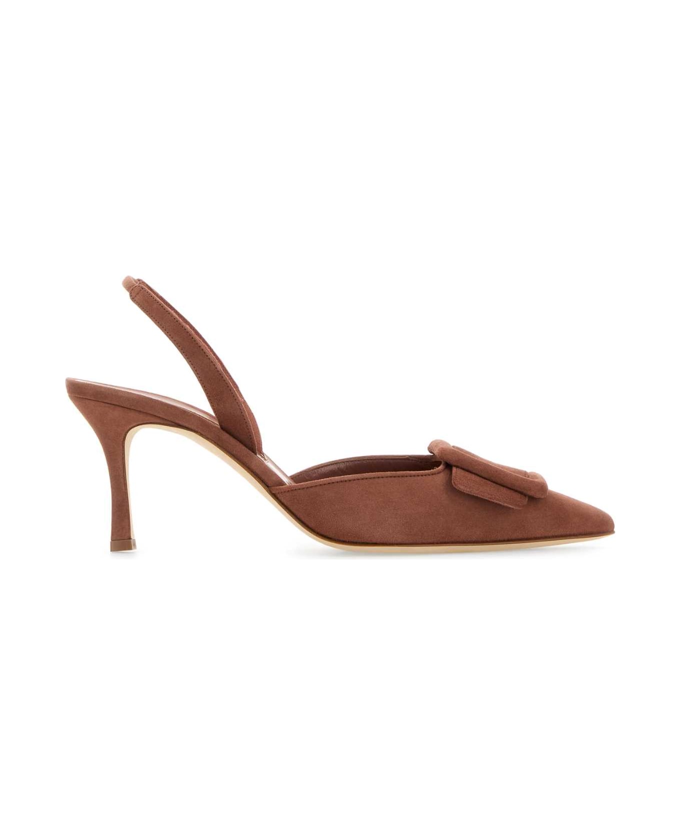 Manolo Blahnik Dark Pink Suede Maysli Pumps - MBRW