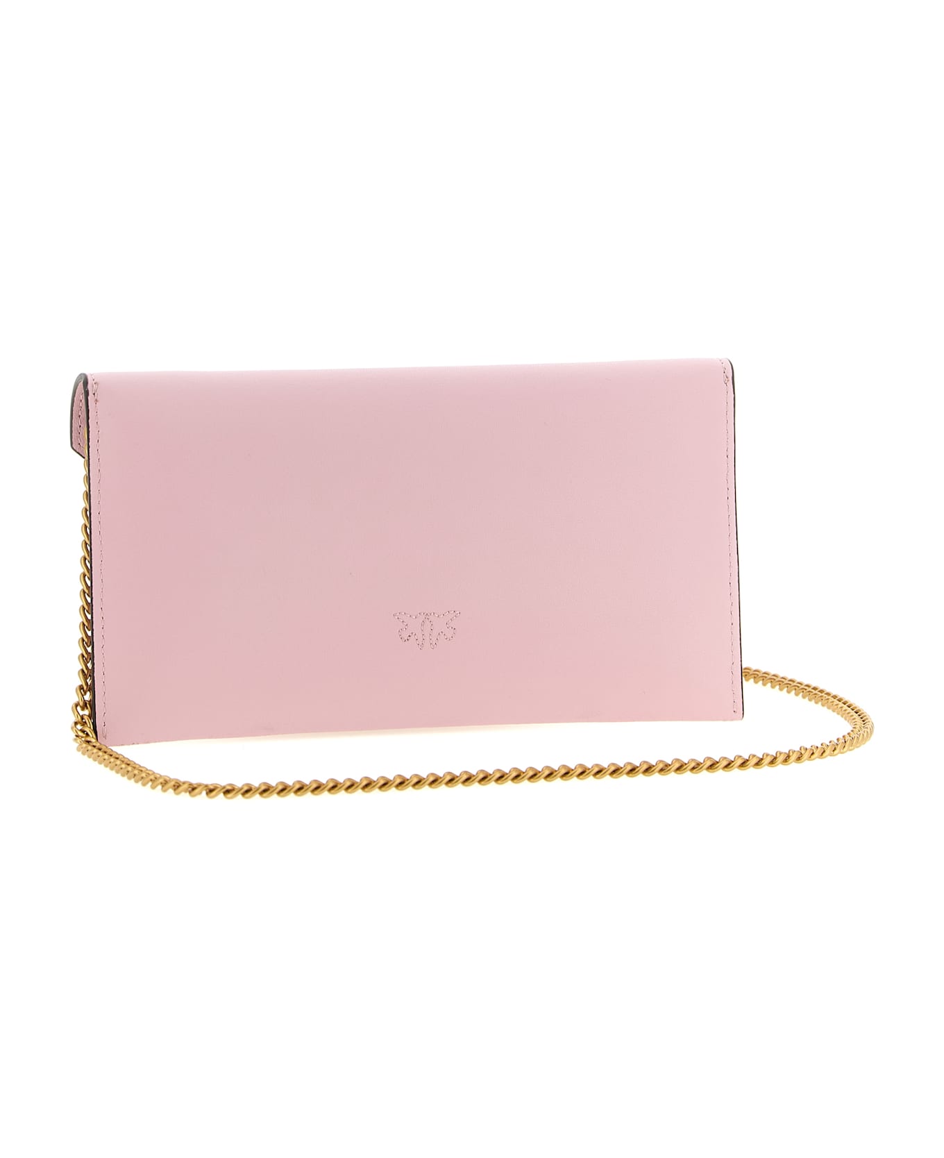 Pinko 'flat Mini' Wallet On Chain - Pink