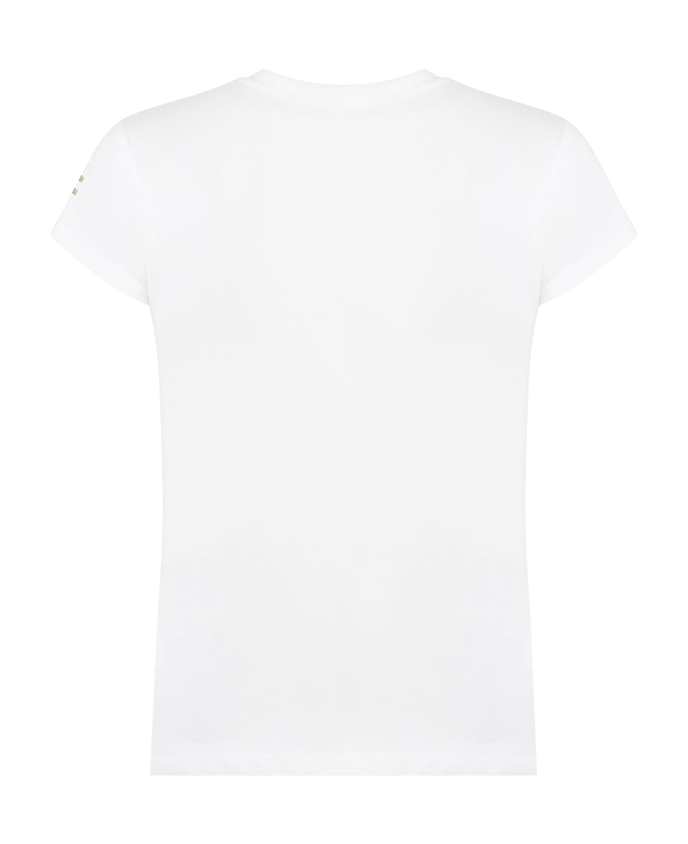 Elisabetta Franchi Cotton Crew-neck T-shirt - White Tシャツ