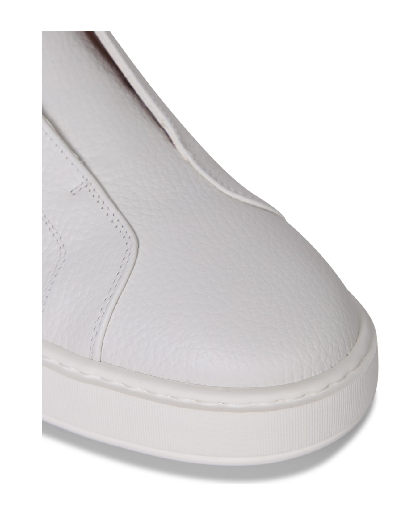 Santoni Victory Grain White Sneakers - White