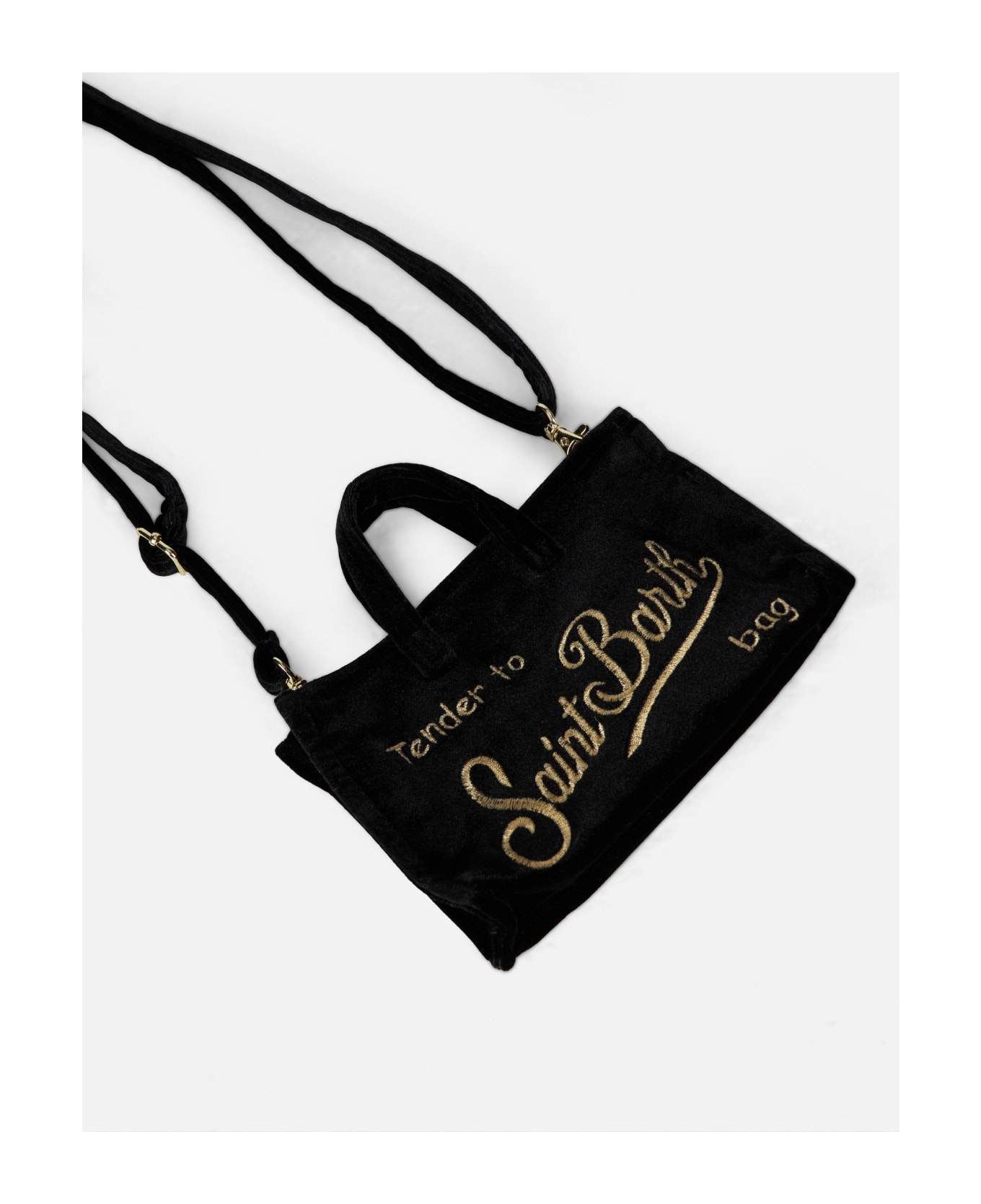 MC2 Saint Barth Black Velvet Phone Holder Micro Bag - BLACK