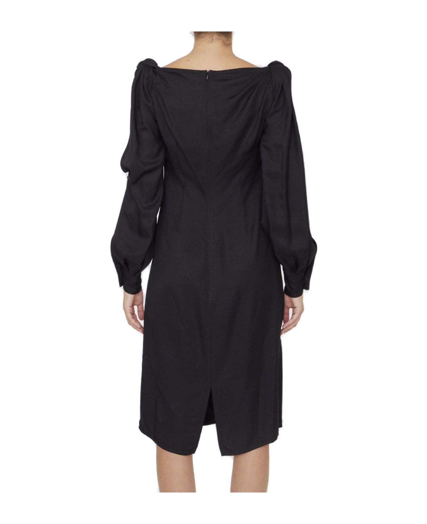 Bottega Veneta Viscose Midi Dress - Black ワンピース＆ドレス